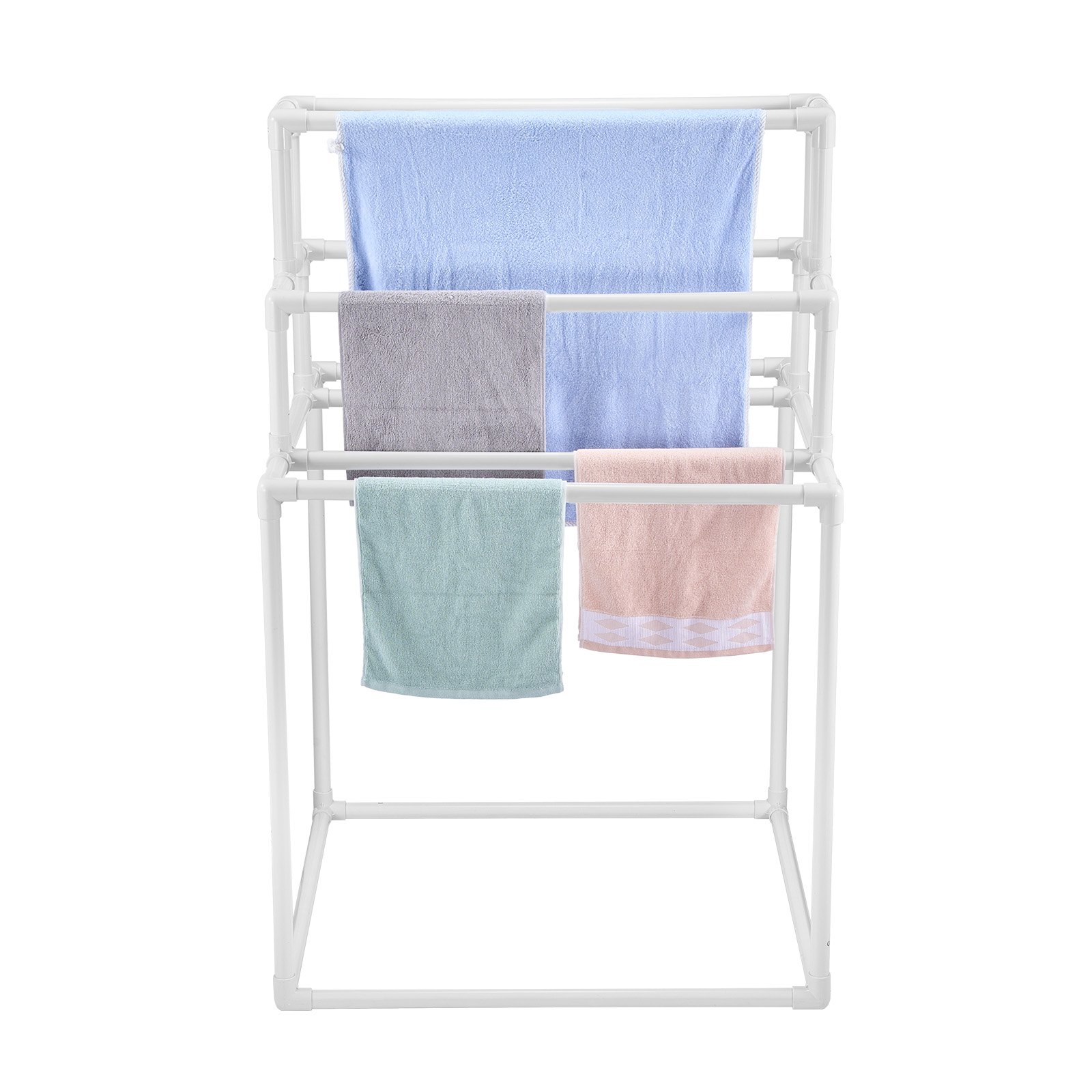 Toallero de 8 barras de PVC para exterior, independiente, para piscina, baño y spa