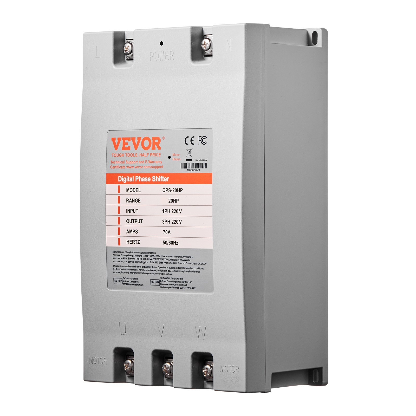3 Phase Converter 20HP 70A 220V Single To 3 Phase 220V Input/Output