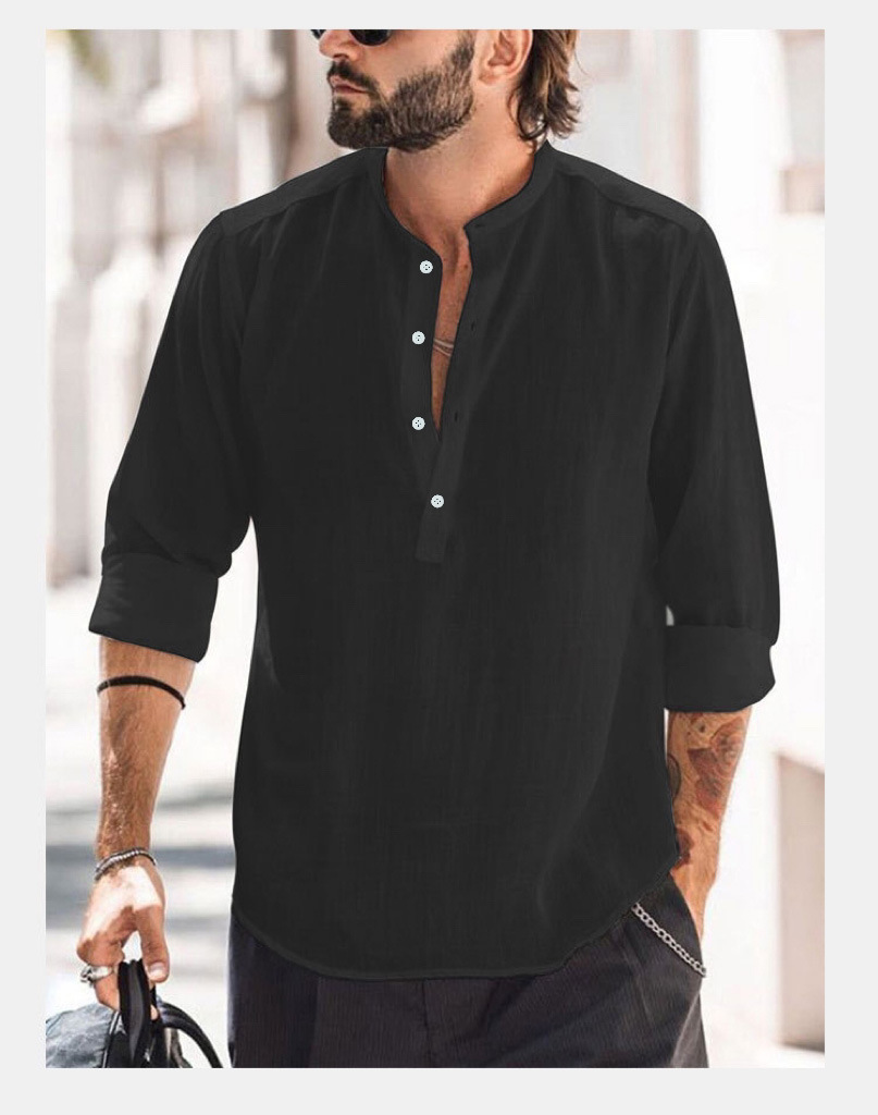 Camisa de hombre de manga larga con botones
