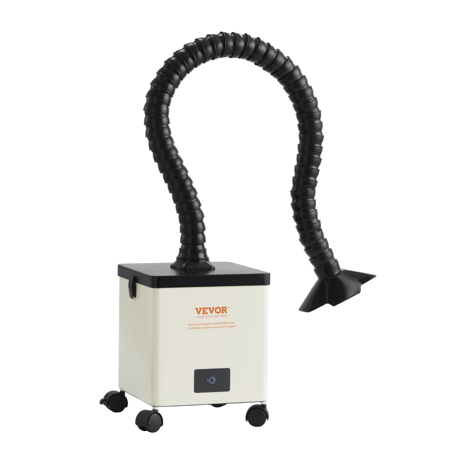 Extractor de humos de soldadura 100W con filtros de 3 etapas y succión de 240 m³/h.