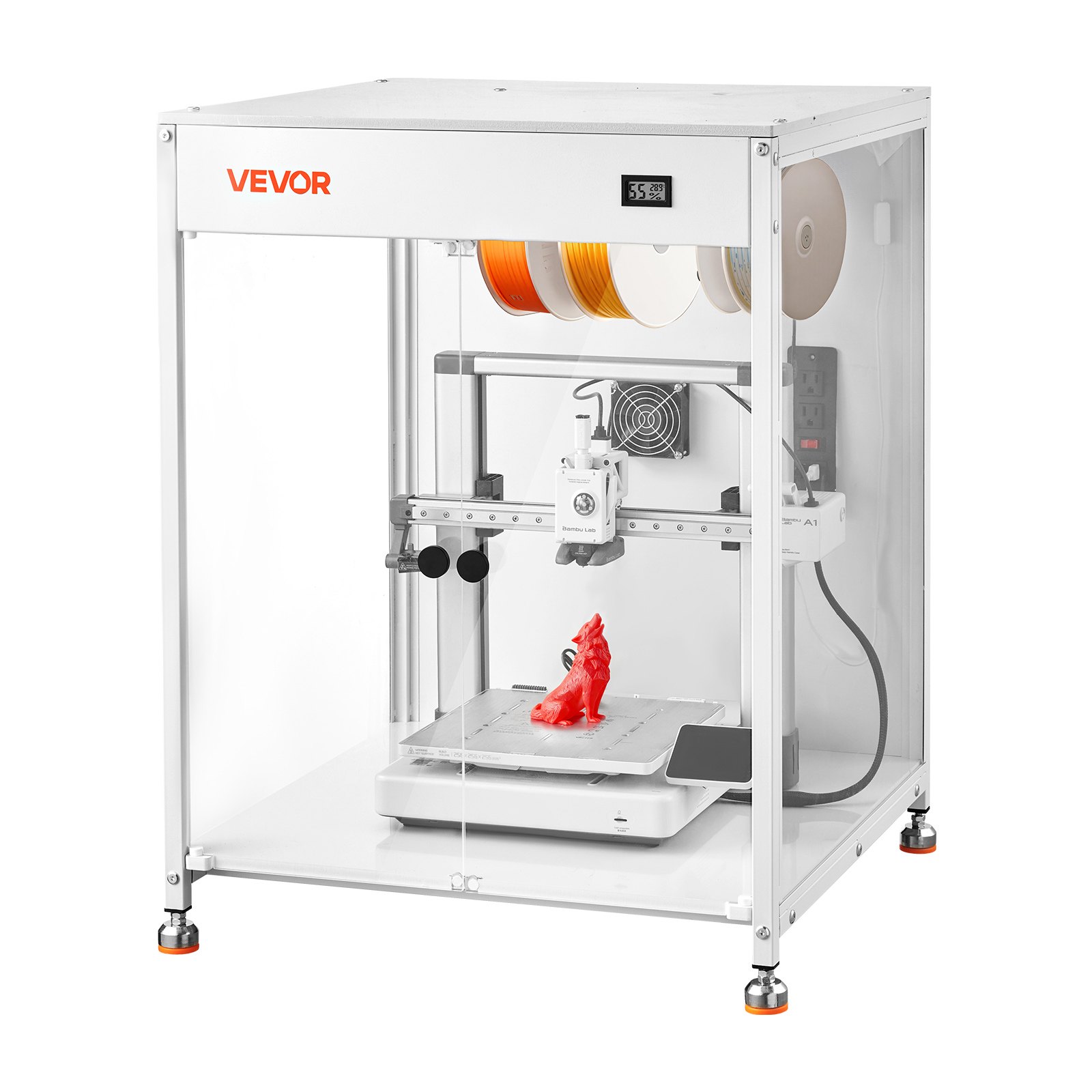 Gabinete para impresora 3D con ventilación, acrílico transparente, a prueba de polvo/agua.