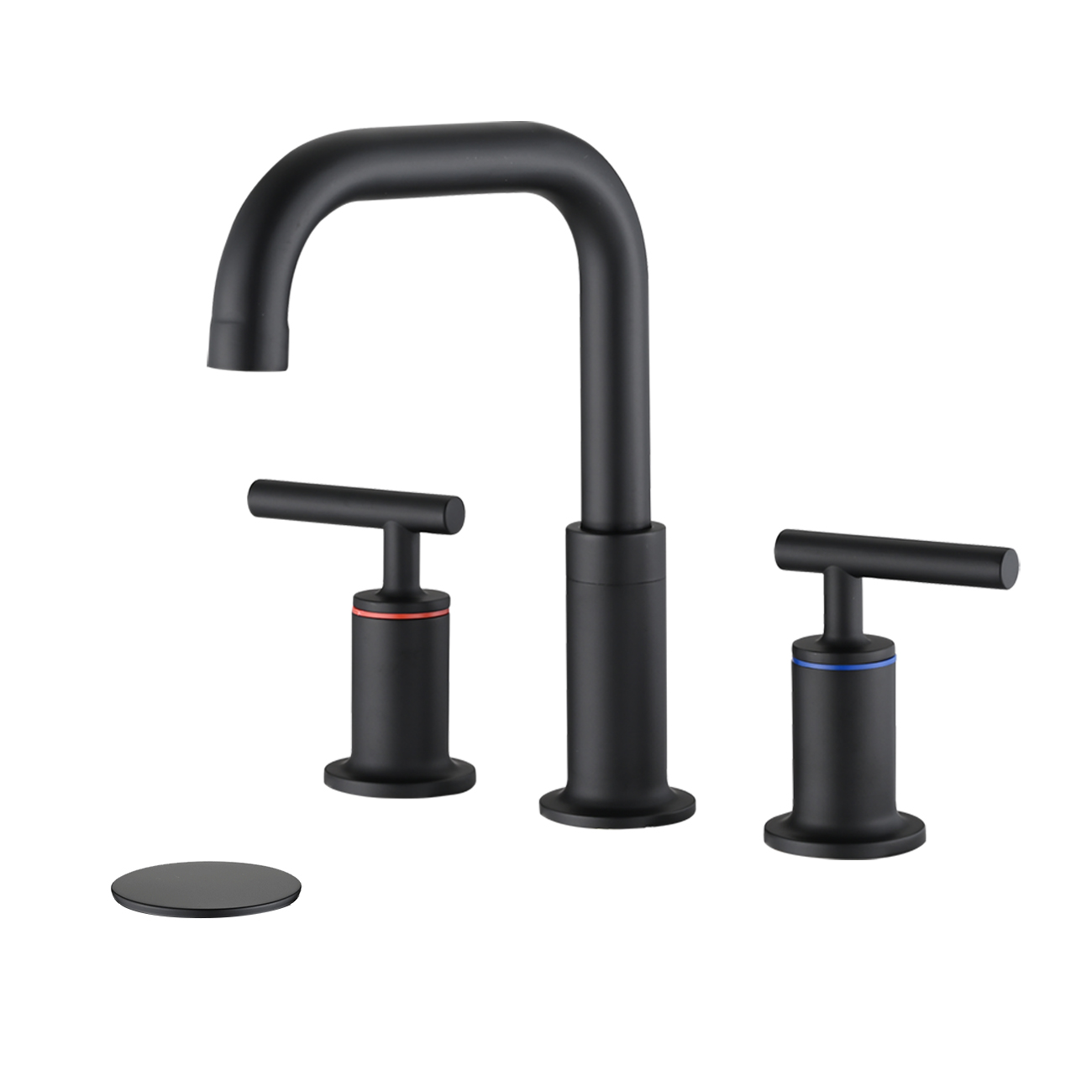 Grifo para lavabo de baño de 8 pulgadas, con desagüe emergente