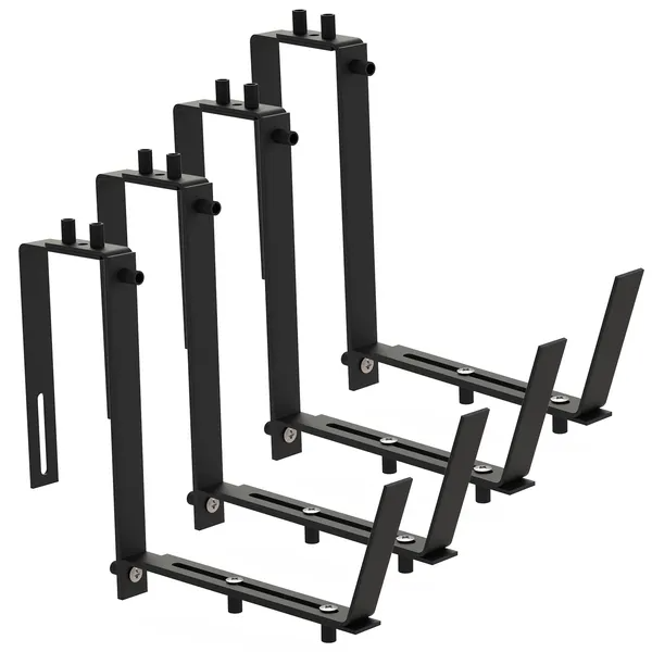 Soportes ajustables para maceteros (4 pzs), ganchos sin taladro para barandales