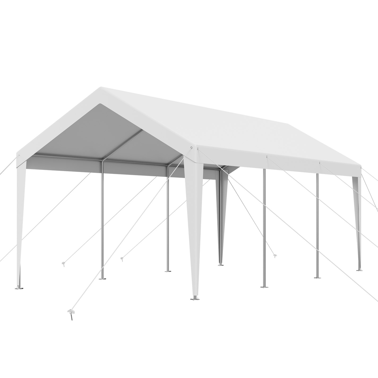 Carpa cochera 10 x 20 pies, resistente, portátil, para auto, blanca