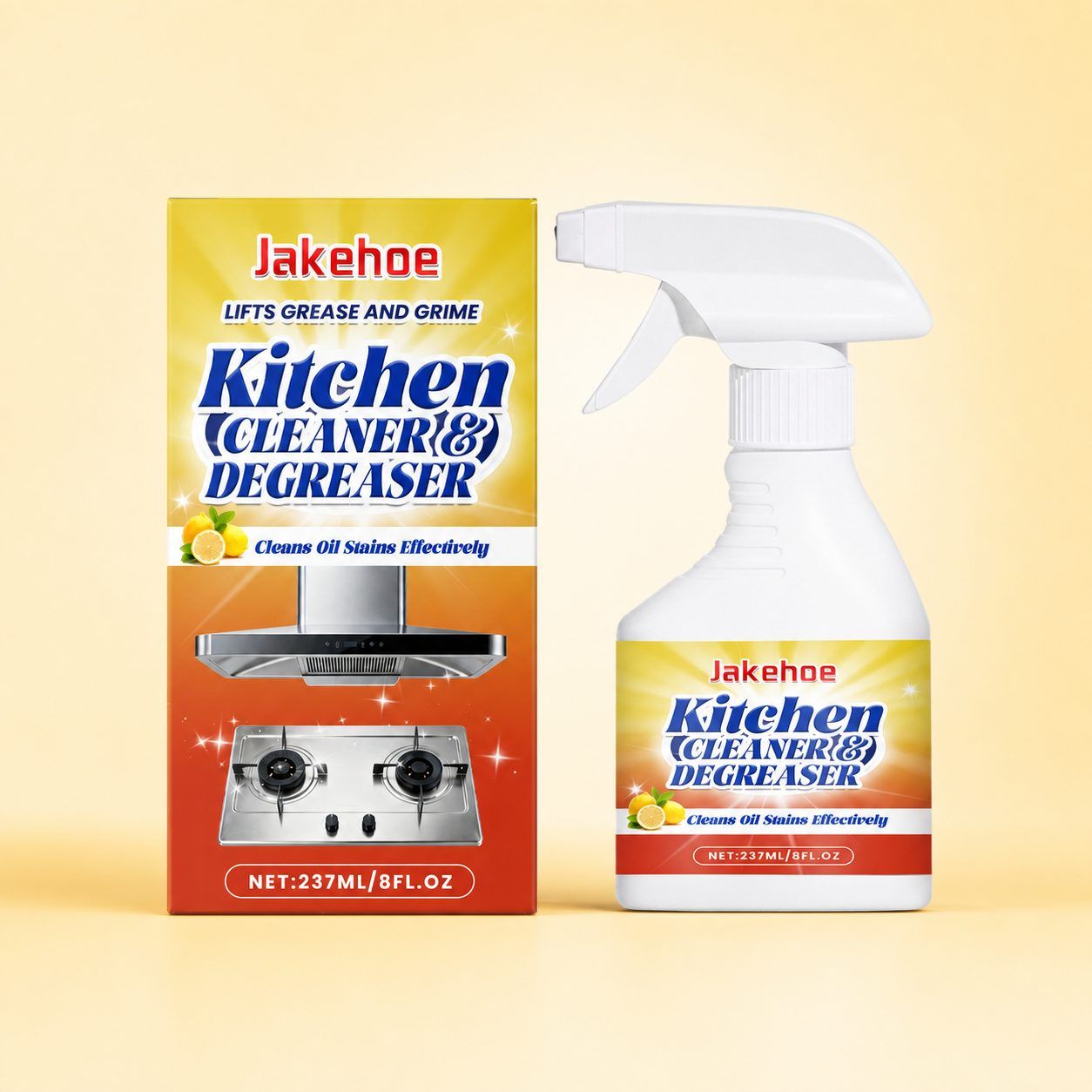 JAKEHOE Kitchen Degreasing Foam Spray, 237 ml