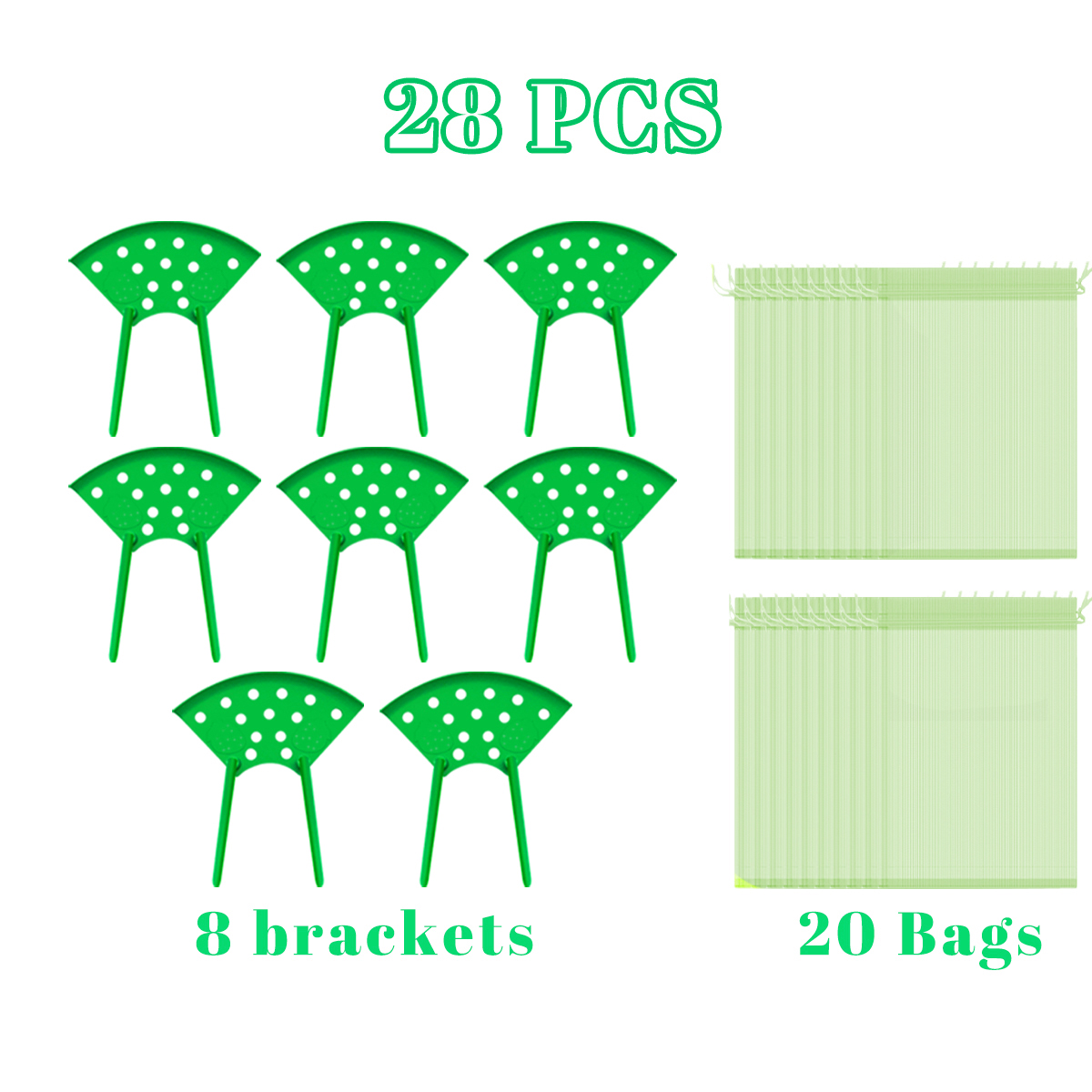 Kit de siembra de fresas, 8 piezas, con 20 bolsas de malla anti-insectos