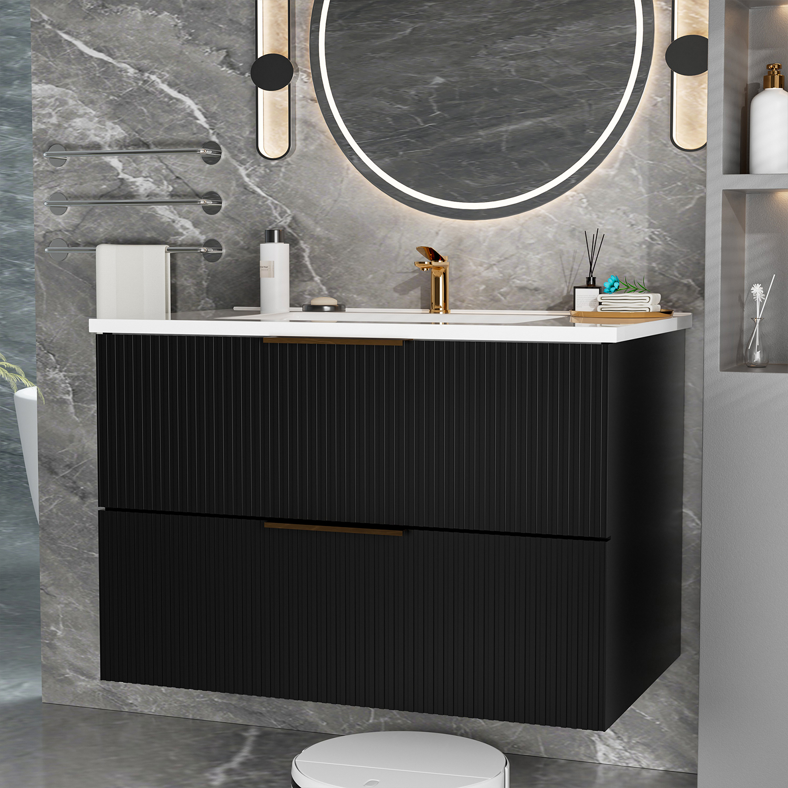 075 Cabinet Black Without Sink