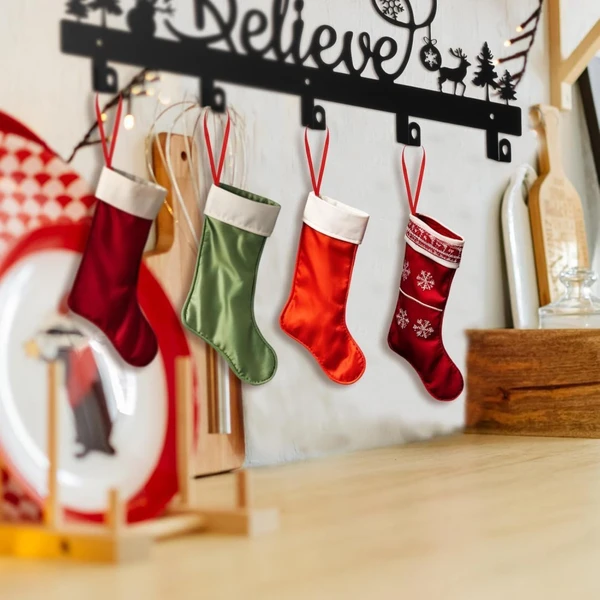 CIFbuy Ganchos de pared de hierro multifunción, diseño Santa y muñeco de nieve