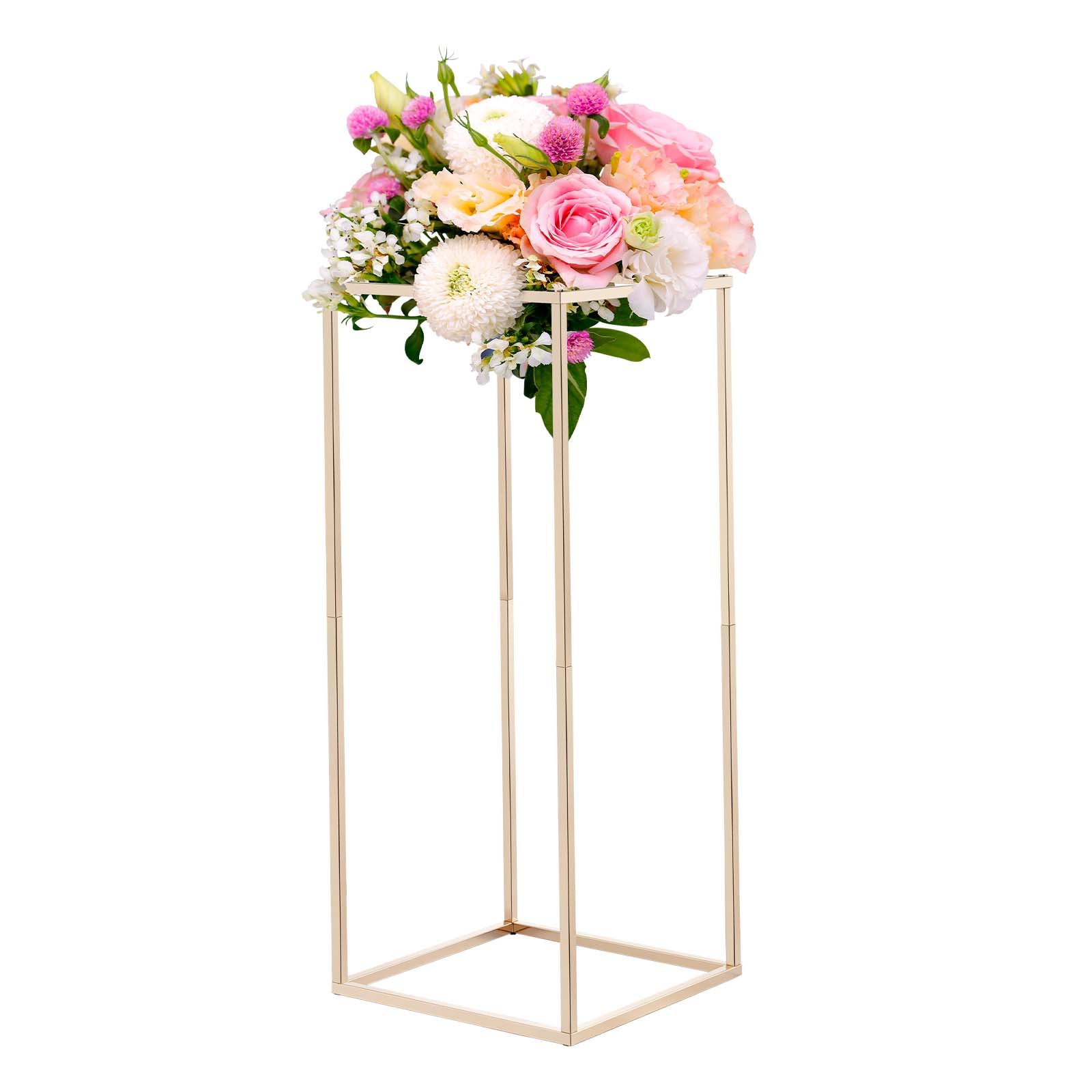 Soporte para Flores de Boda, 10 piezas, 23.62 pulgadas, Columna Rectangular Dorada