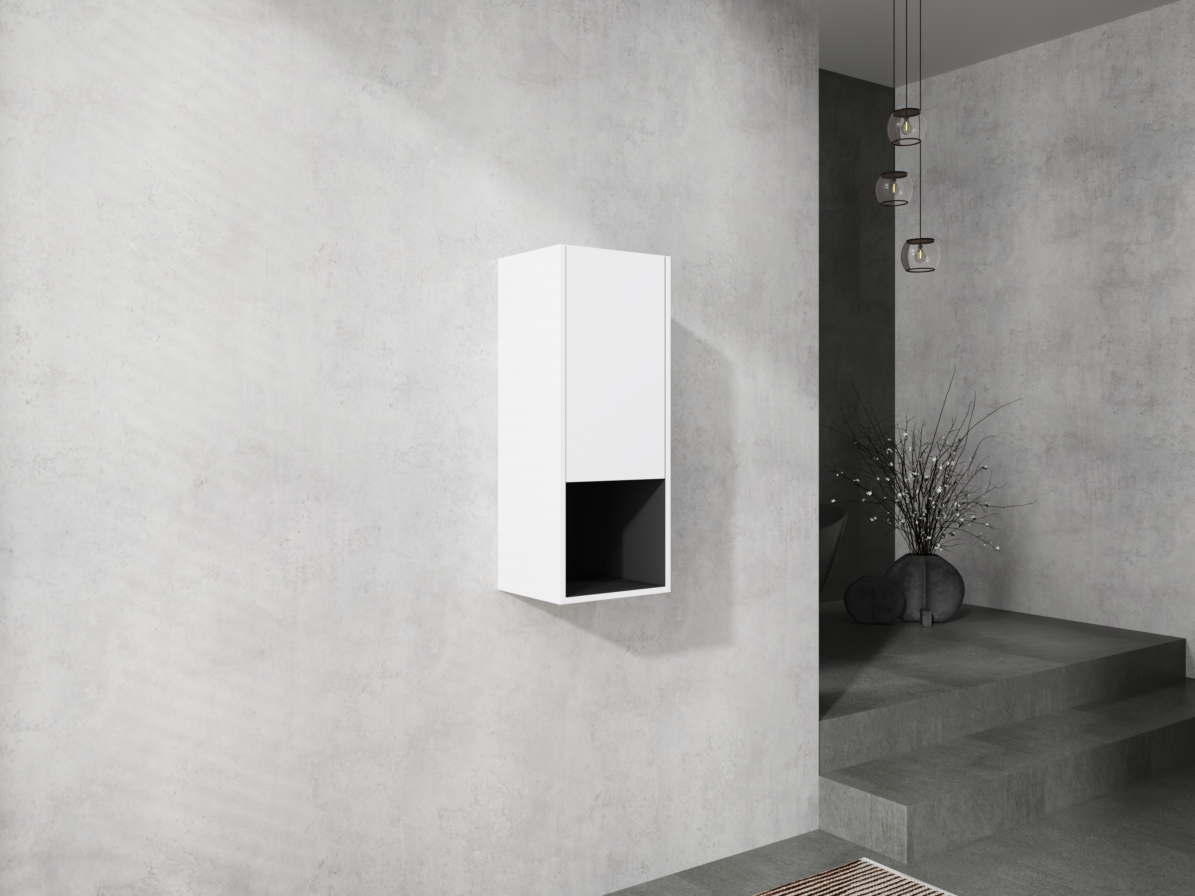 Gabinete lateral de baño de 12 pulgadas con puertas de cierre suave flotante