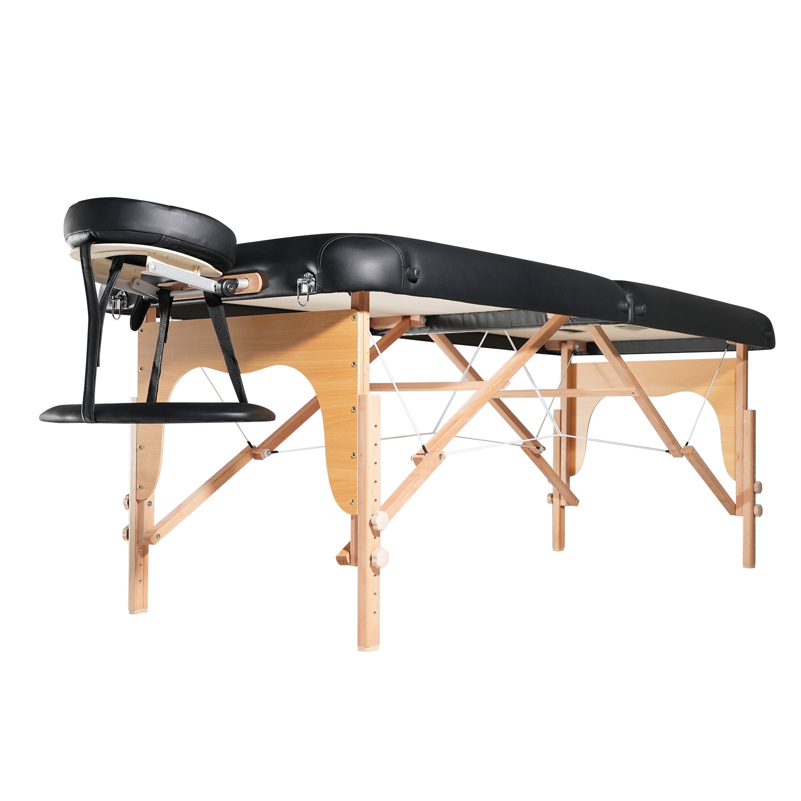 Professional Wide Massage Table 30" W, Heavy Duty Folding Massage Table,  8-Level Height Adjustable Facial Salon Tattoo Bed, Portable Spa Table With Headrest, Hand Pallet & Carrying Bag, 750LBS