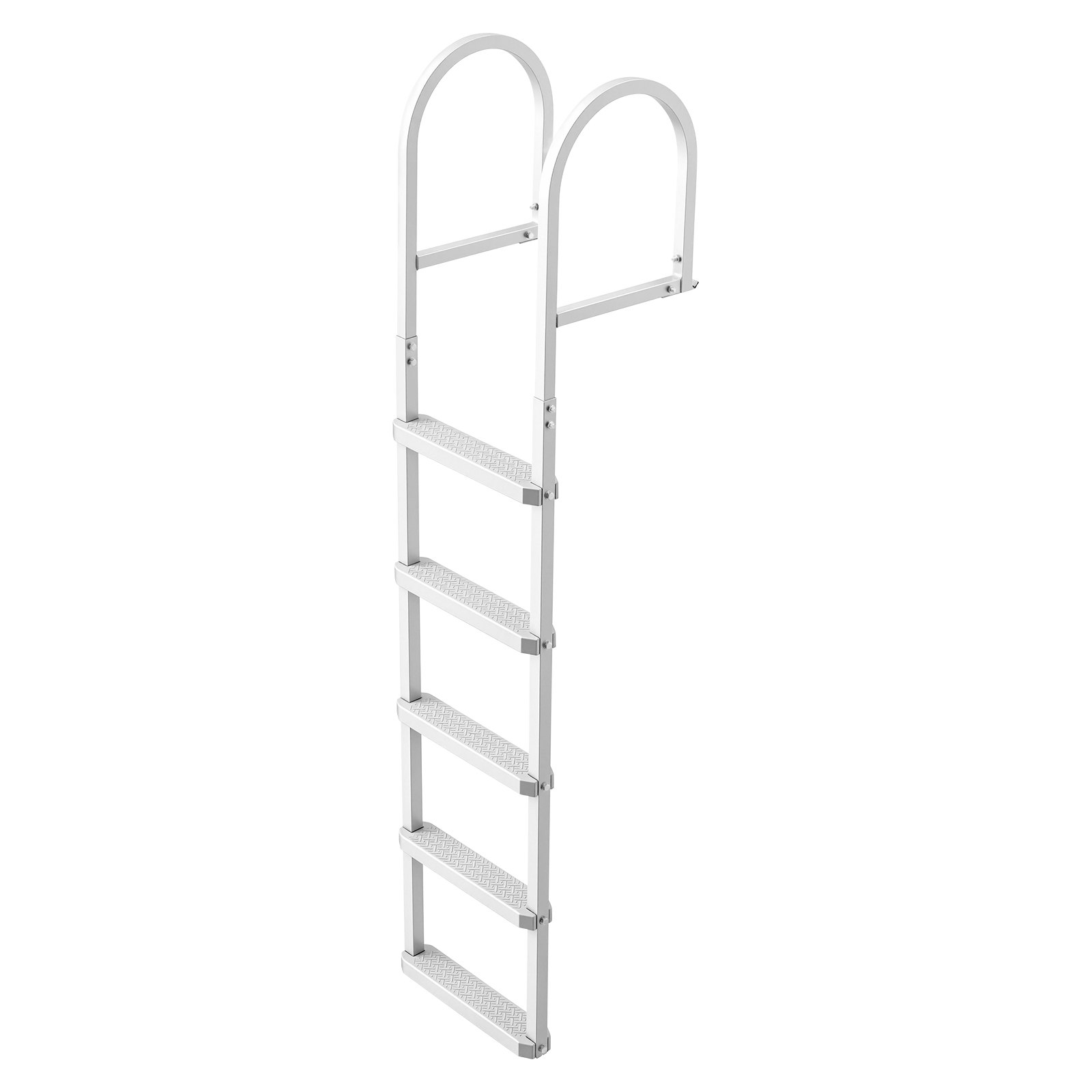 Removable Dock Ladder, 5 Steps, Aluminum Alloy Pontoon Boat Swim Ladder, With Non-Slip Wide PP Steps, 500 Lbs Weight Capacity, Quick Release Design, For Lake Swimming, Pool, Marine Boarding