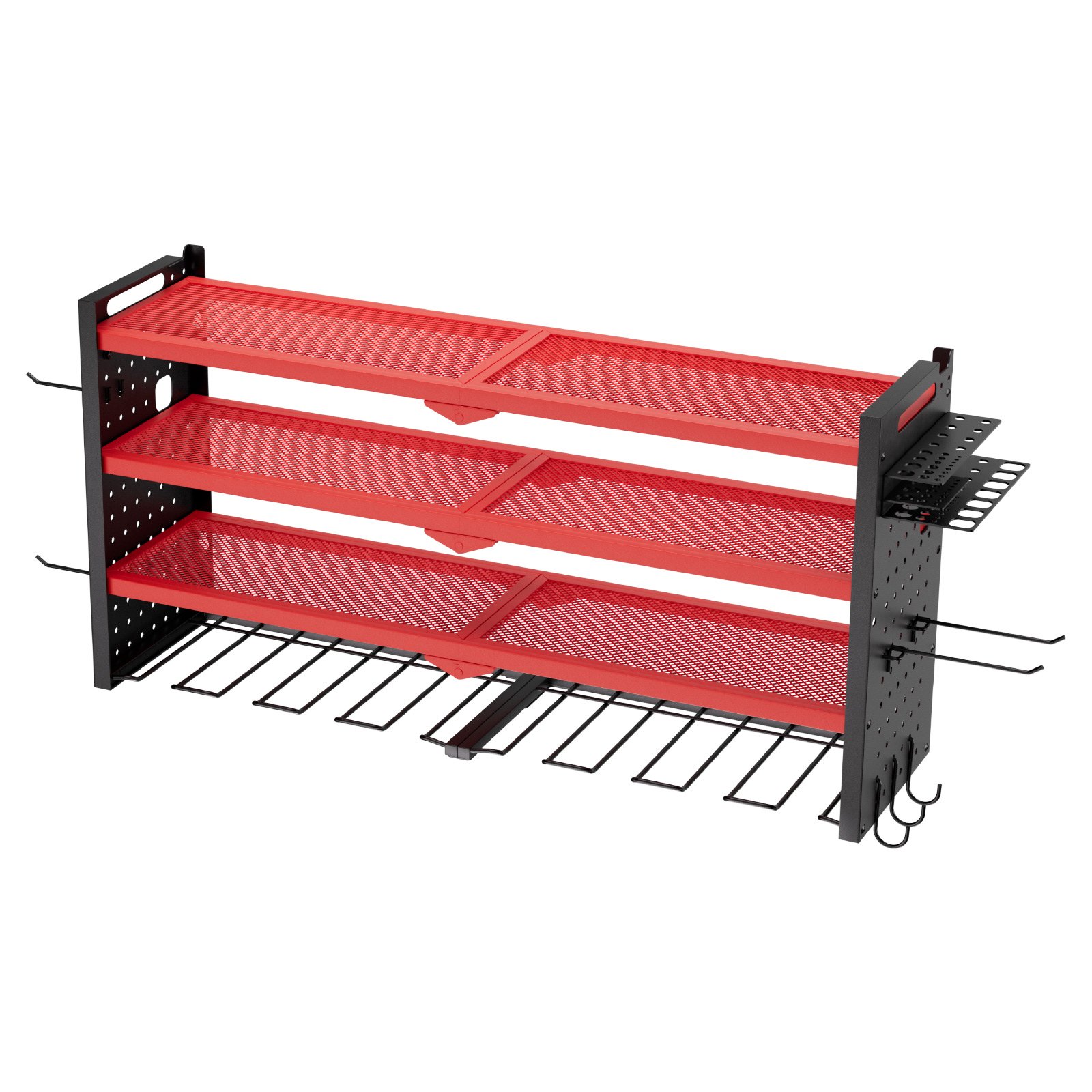 Organizador de herramientas eléctricas de pared, 4 niveles, 8 soportes para taladros