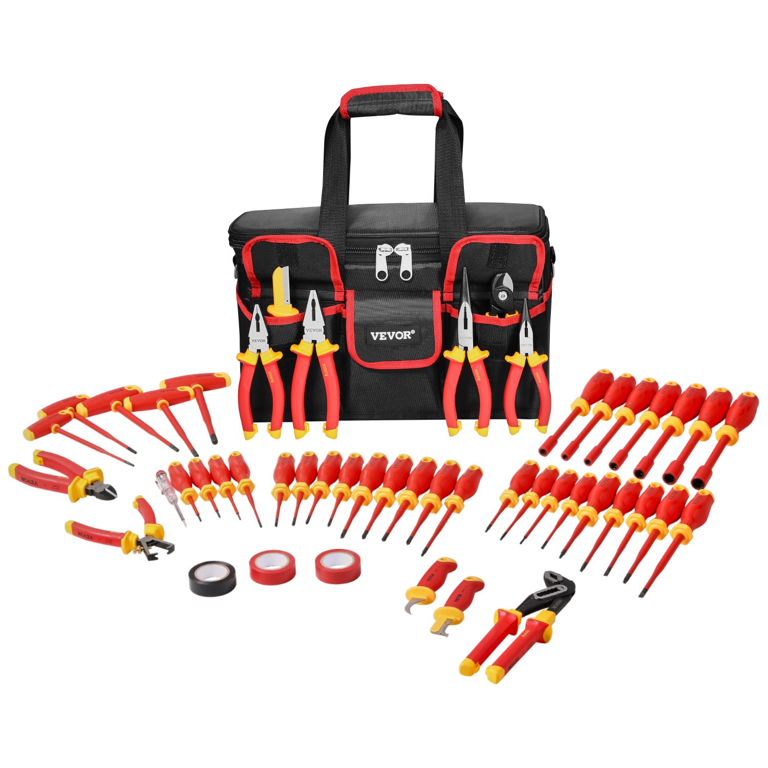 Set de destornilladores aislados 50 piezas, 1000V, profesional, puntas magnéticas