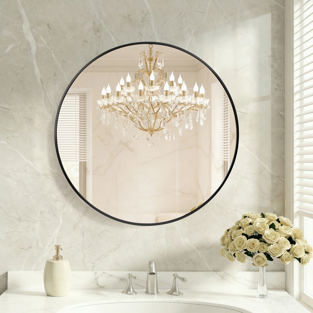 Round Wall Mirror, Bathroom Mirrors For Over Sink, Circle Mirror For Bathroom, Entryway, Bedroom, Vanity