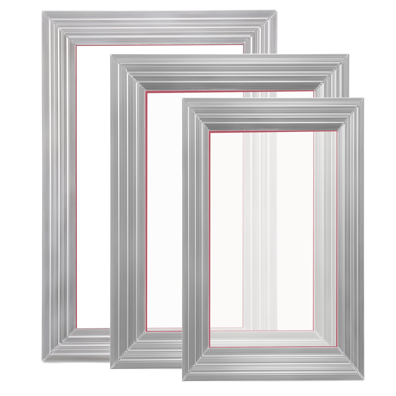 Screen Printing Kit, 3 PCS Aluminum Silk Screen Printing Frames, 5 Glitters And Screen Printing Squeegees And Transparency Films, 6x10/8x12/10x14inch 110 Count Mesh,  For DIY T-shirts Printing