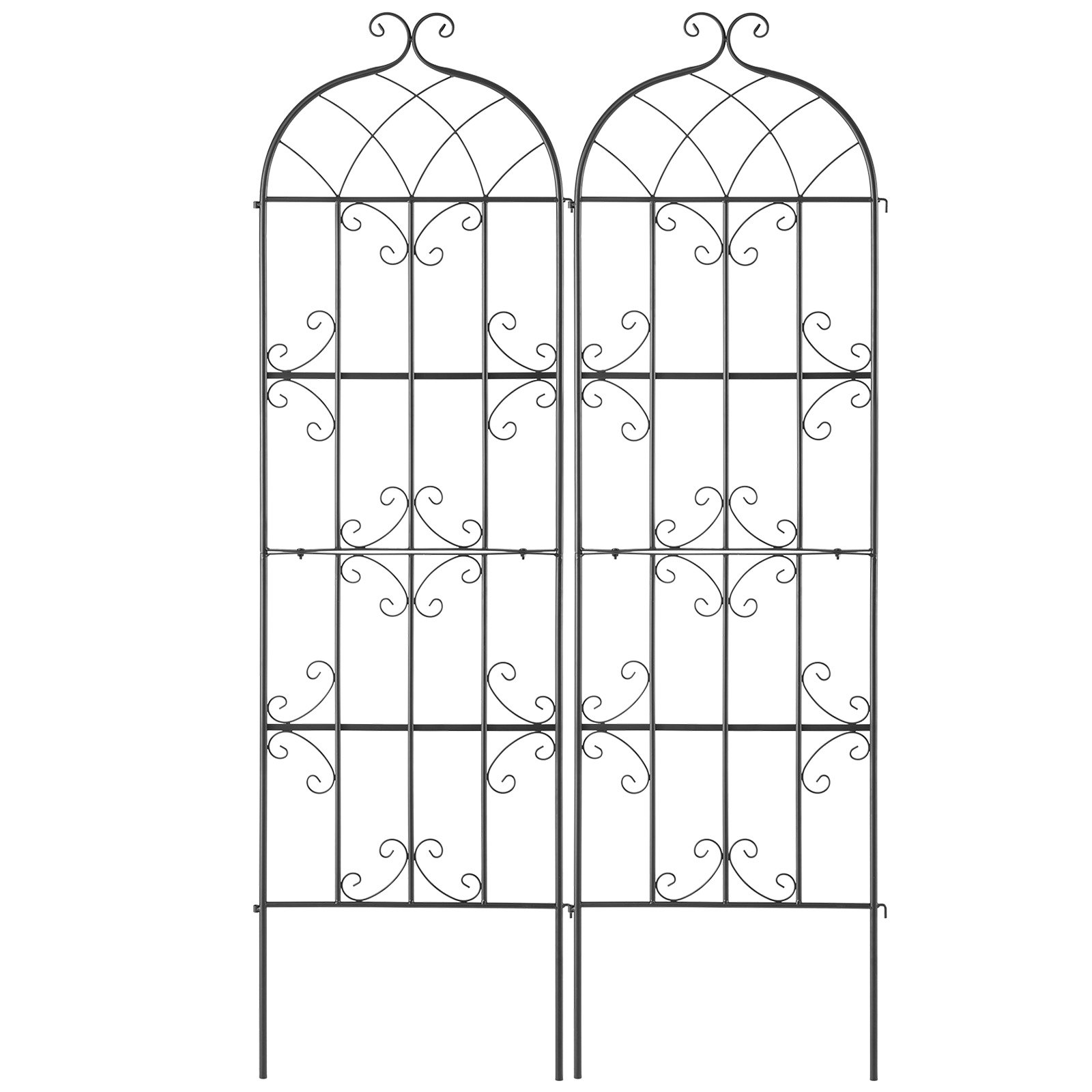 Celosía de jardín de metal, 71x20 pulgadas, para plantas trepadoras (2 unidades).