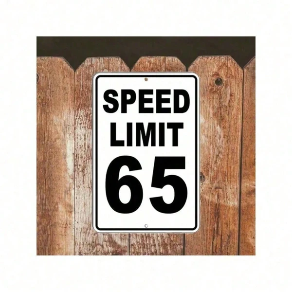 Placa metálica CIFbuy retro "Límite de velocidad 65" para pared