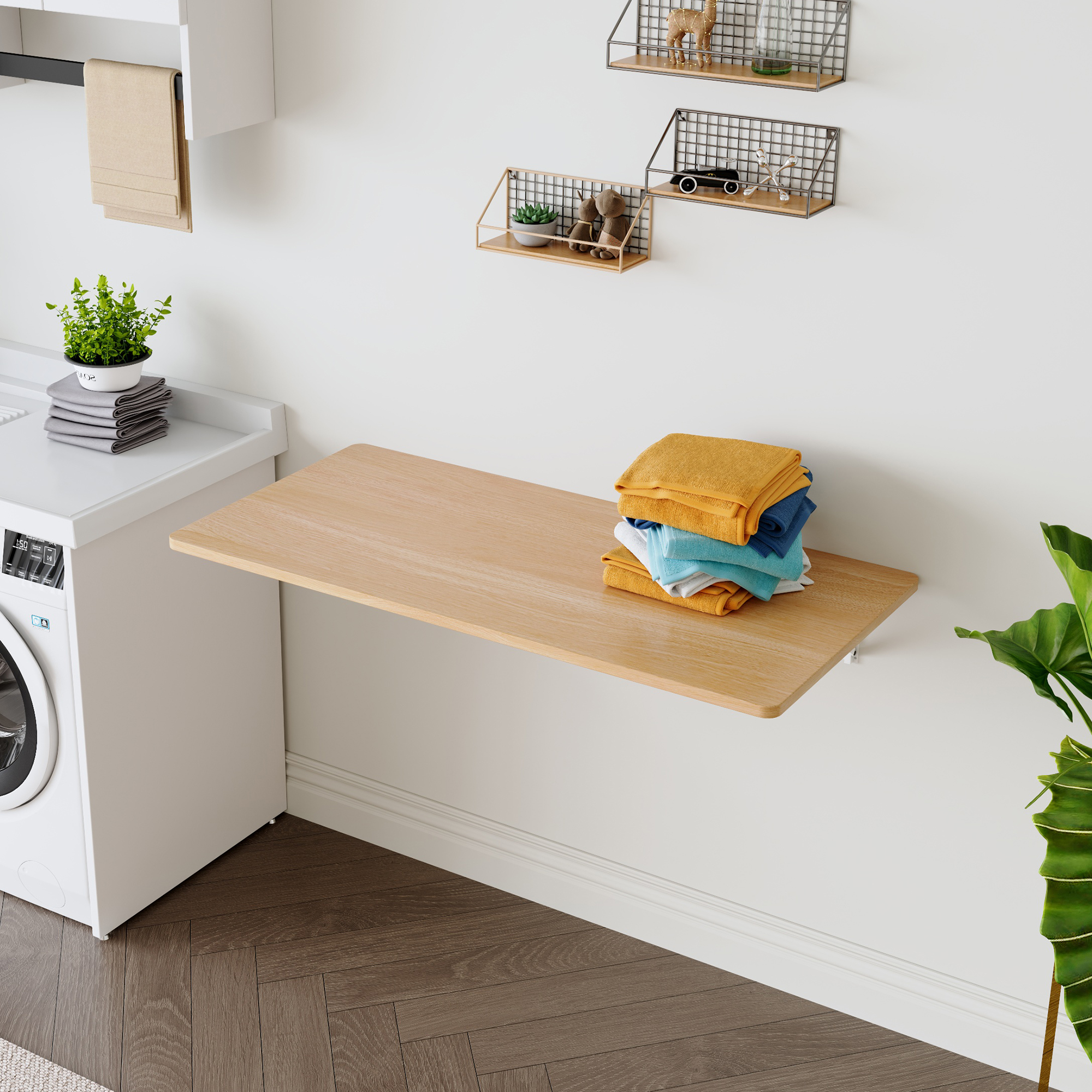 Mesa plegable de pared 45x22x6.5 pulgadas para lavandería y espacios pequeños