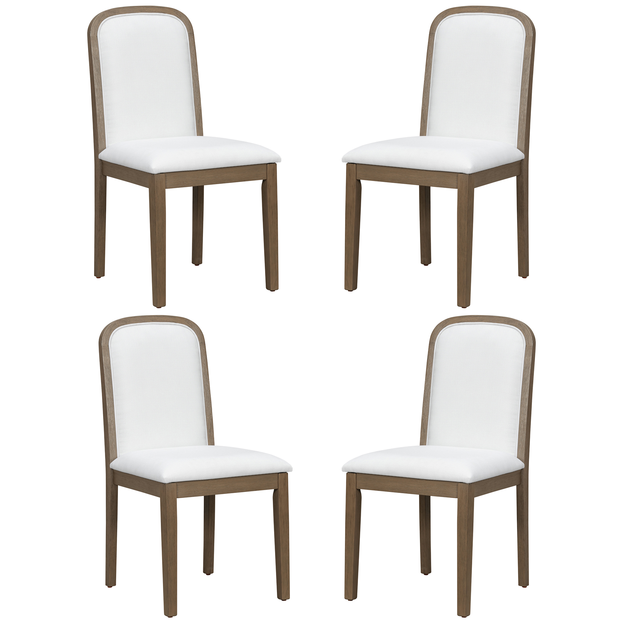 TREXM Vintage Style Dining Chair Set With 4 Upholstered Chairs For Dining Room And Living Room  Espresso