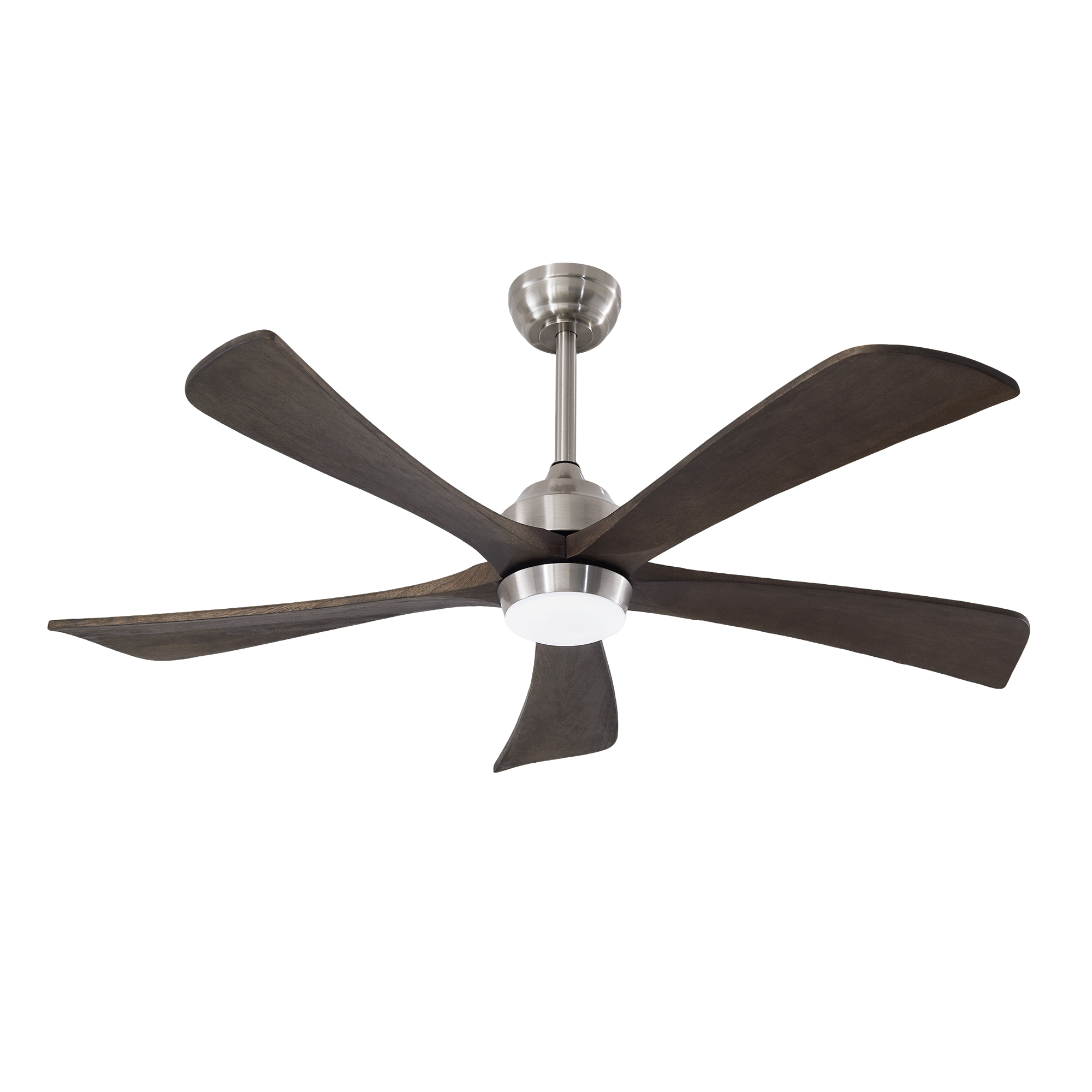 52  5PCS Solid Wood Blades Ceiling Fan With Lights Remote Control,Quiet DC Motor 3 Blade Ceiling Fans 6 Speed Levels,Reversible Ceiling Fan,for Patio Living Room,Bedroom,Office,Indoor. Stain Nickel
