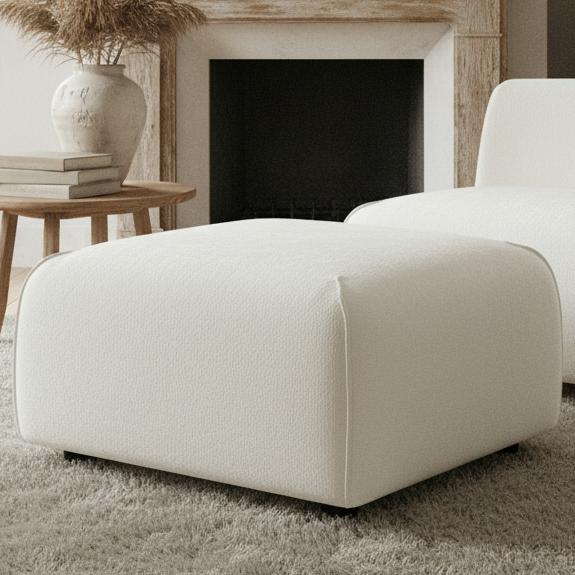 Otomana cuadrada afelpada, multifuncional, asiento extra