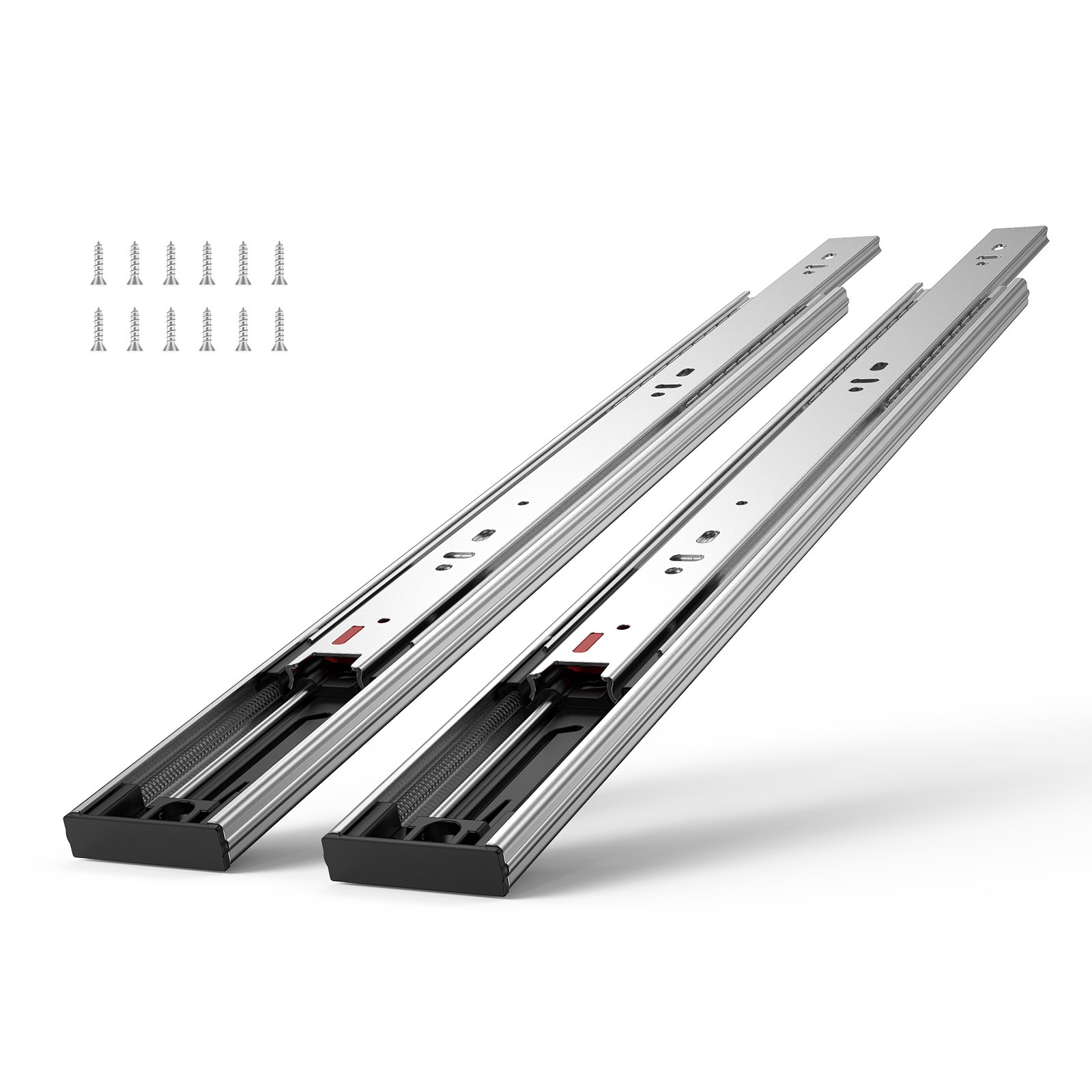 6 Pairs Of 14 Inch Drawer Slides Side Mount Rails, Heavy Duty Full Extension Steel Track, Soft-Close Noiseless Guide Glides Cabinet Kitchen Runners With Ball Bearing, 100 Lbs Load Capacity