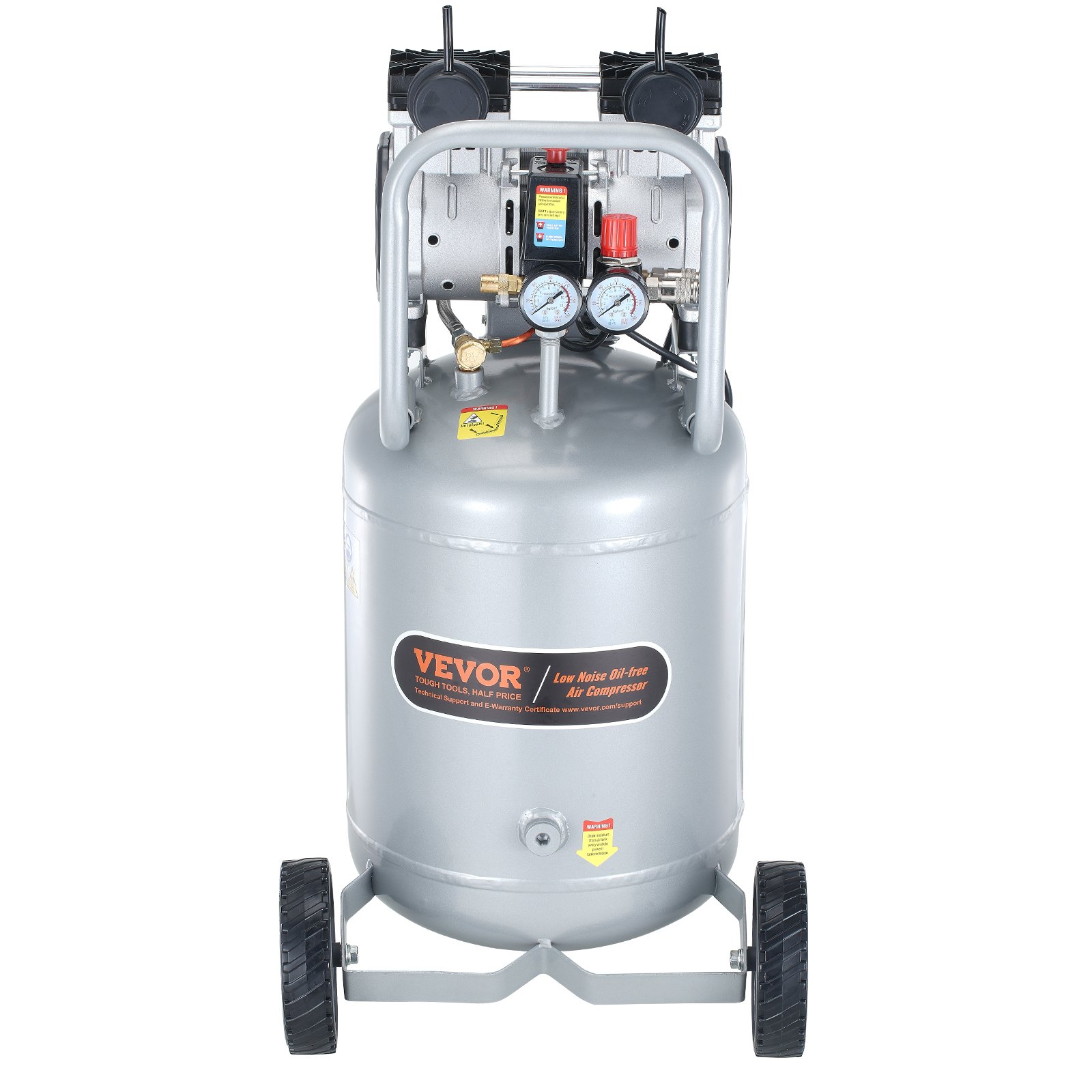 Compresor de aire 13 galones, 2HP, sin aceite, ultra silencioso 66dB, 125PSI máx.
