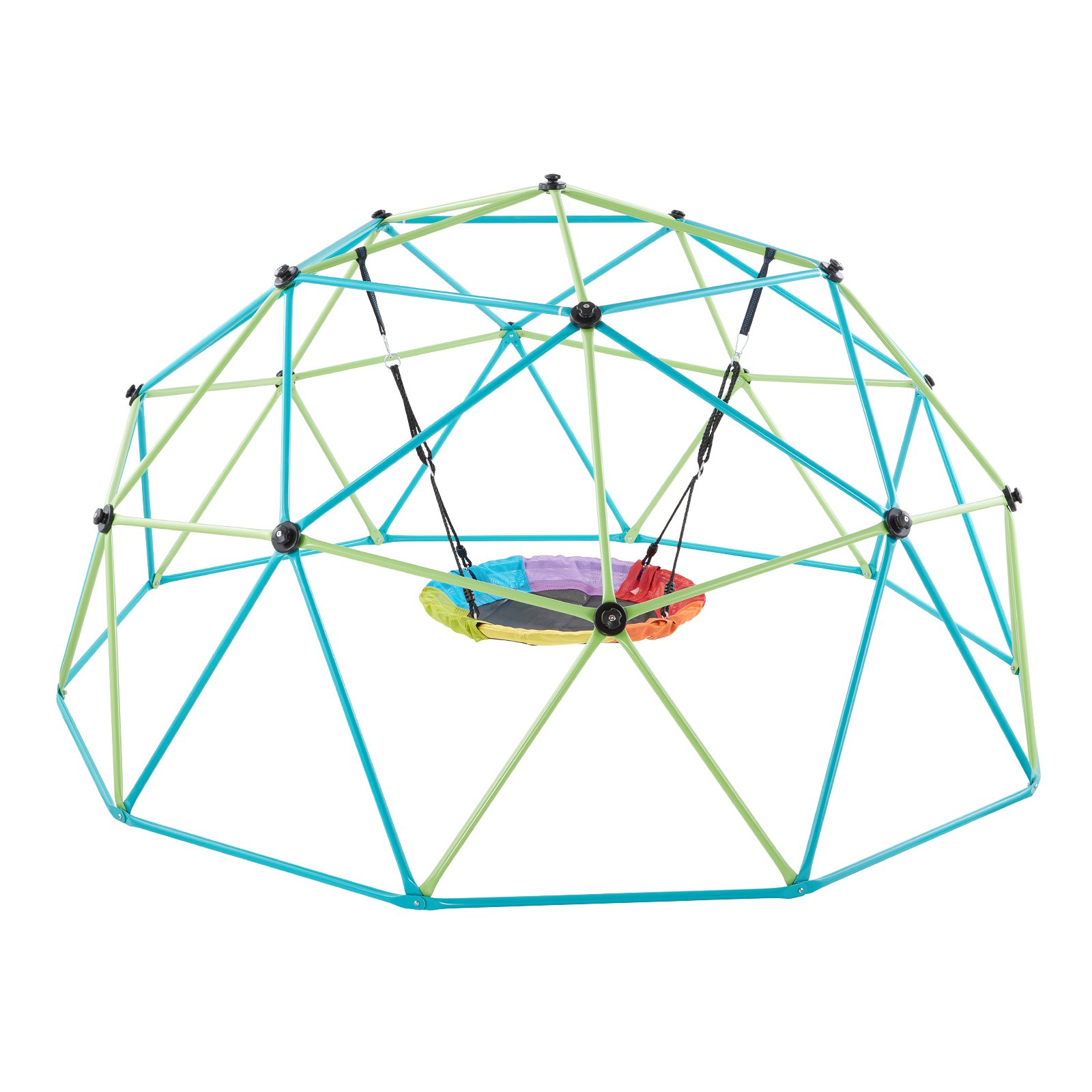 Domo de escalada geométrico de 10 pies con columpio, 1000 libras