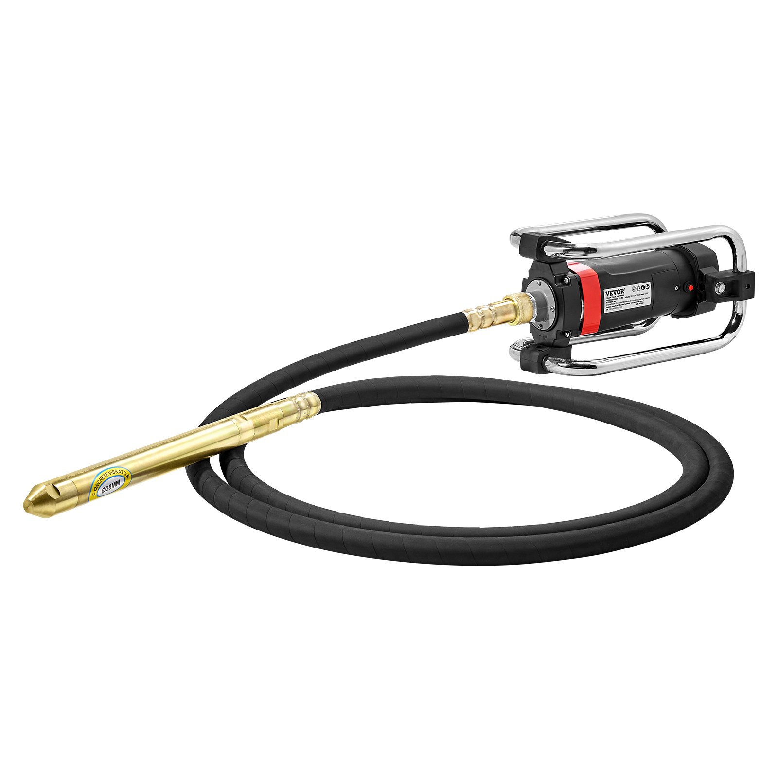 Vibrador de concreto eléctrico, 1300W, 16000 VPM, eje 14.75 pies / 4.5m