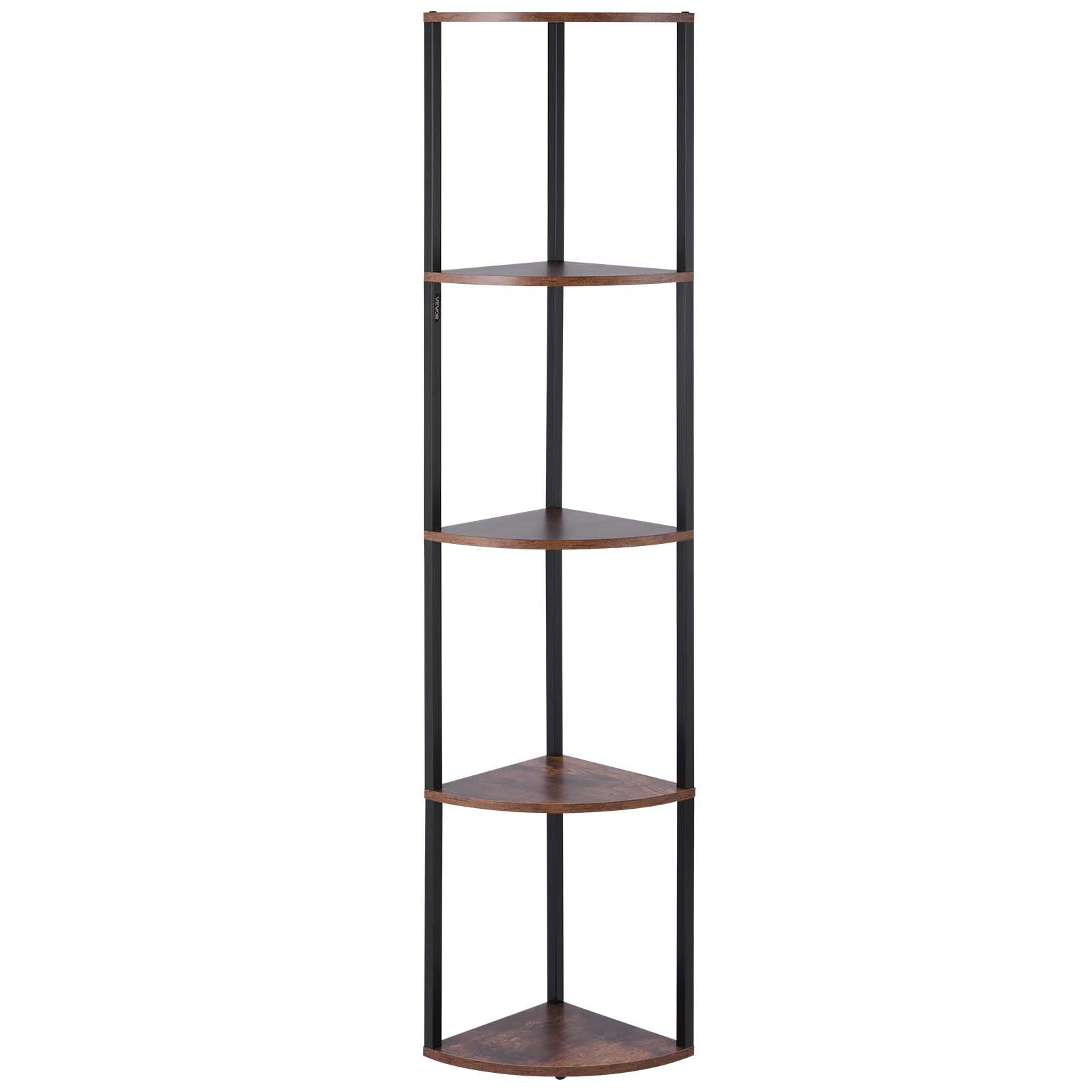 5 Tier Corner Shelf With LED Light, 64" Tall Corner Bookshelf With Storage Shelves For Collectibles, Display Shelf With Multi-color Lights Controlled Via RC/APP For Bedroom, Living Room, Office