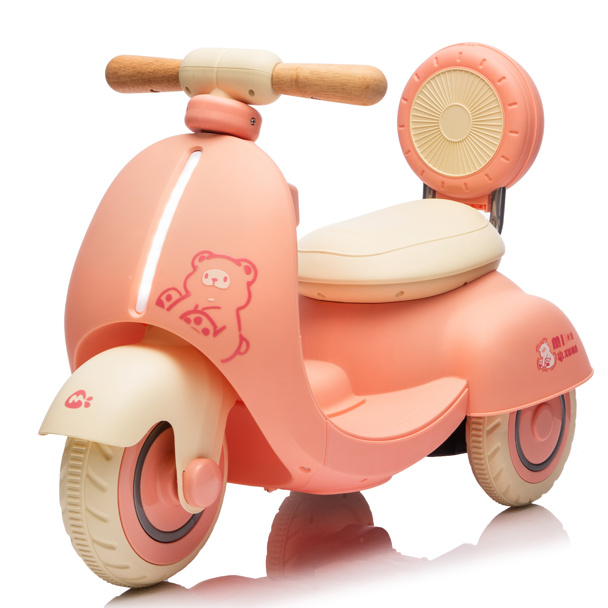 Motocicleta eléctrica 12V para niños, scooter con control parental, 3 ruedas, 1-3 años.
