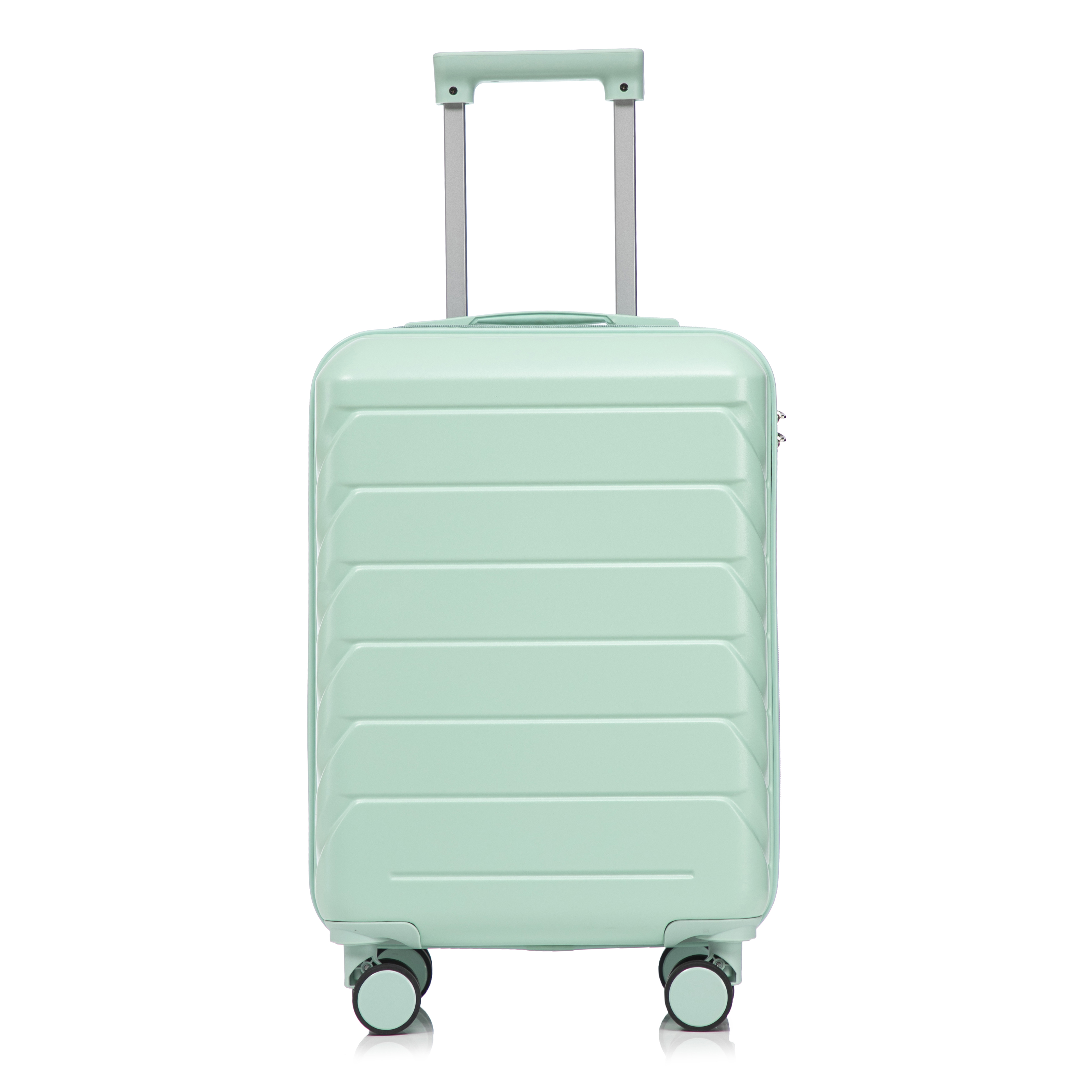 20 Inch ABS Hard Shell Travel Checked Luggage - Scratch Resistant Surface Four Multi-Directional Wheels,  With Combination Lock. Mint Green
