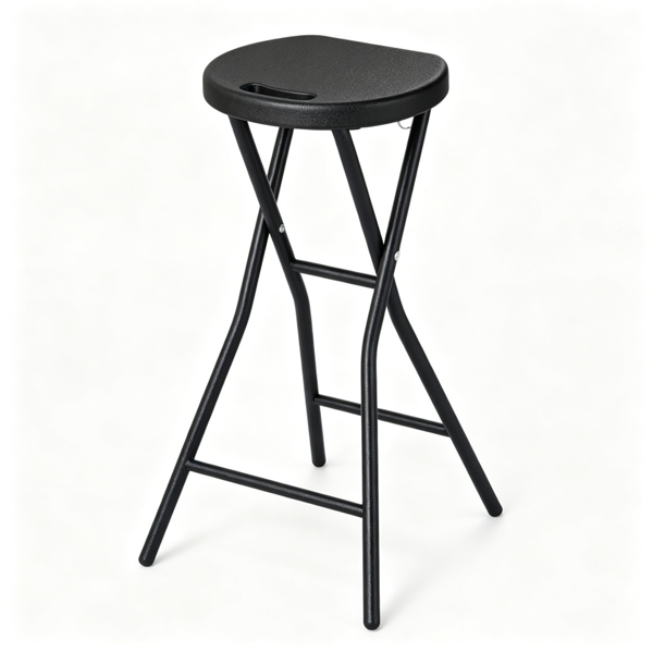 Taburete de bar plegable sin respaldo, asiento HDPE impermeable, 330 libras, portátil.