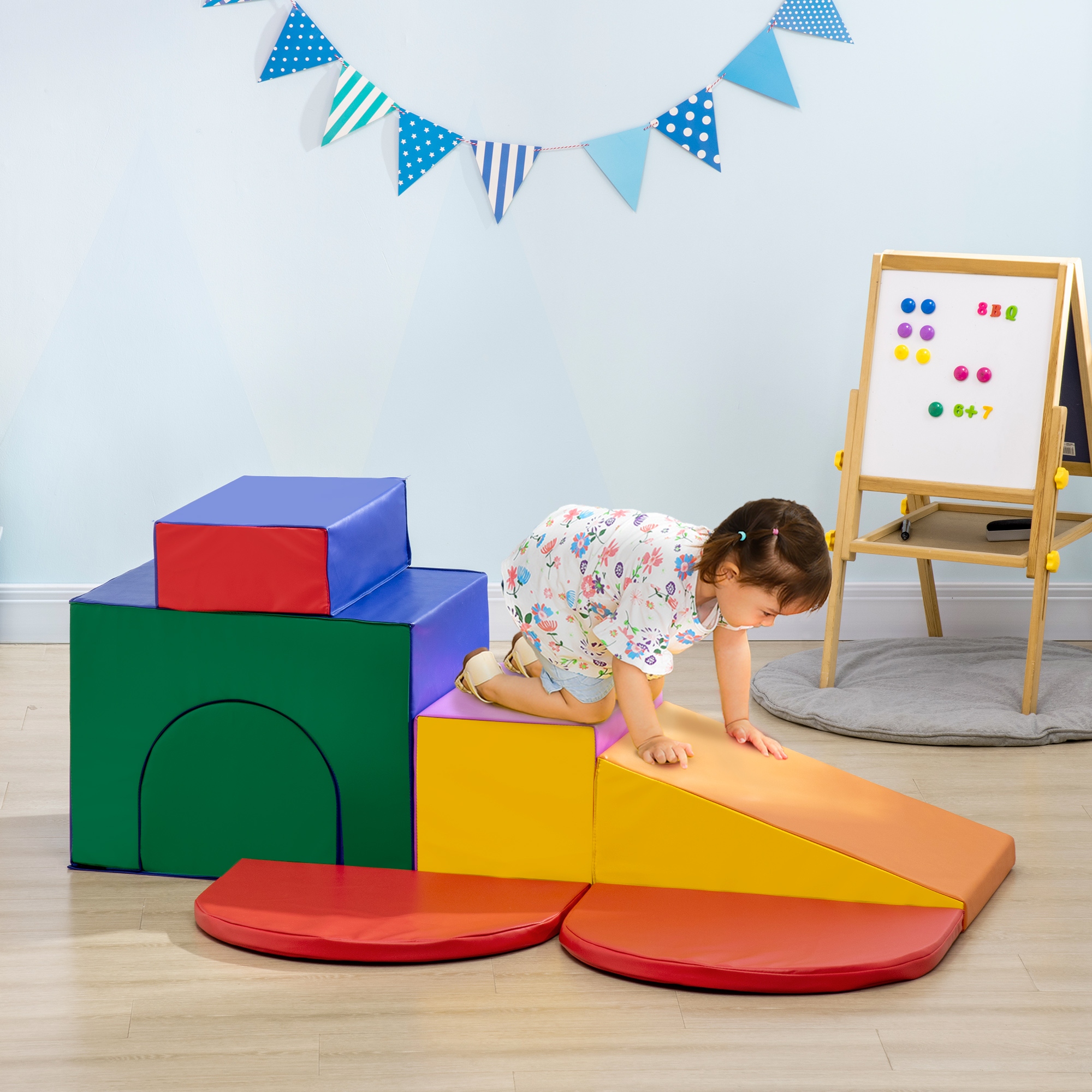 Trepador para niños de 7 piezas, reconfigurable y multicolor