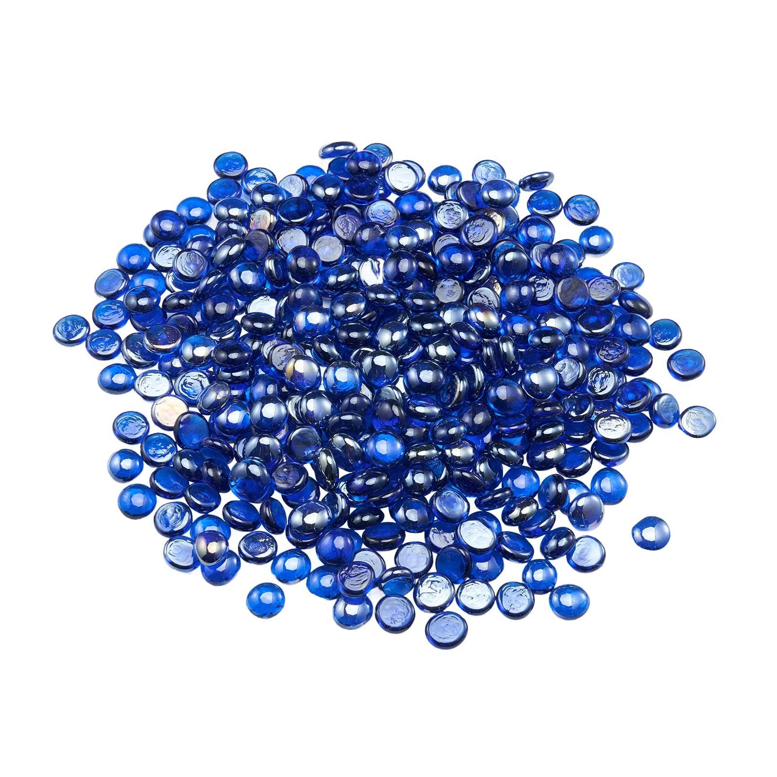 Vidrio refractario para fogata, 10 libras, 3/4 pulgada, redondo, azul cobalto