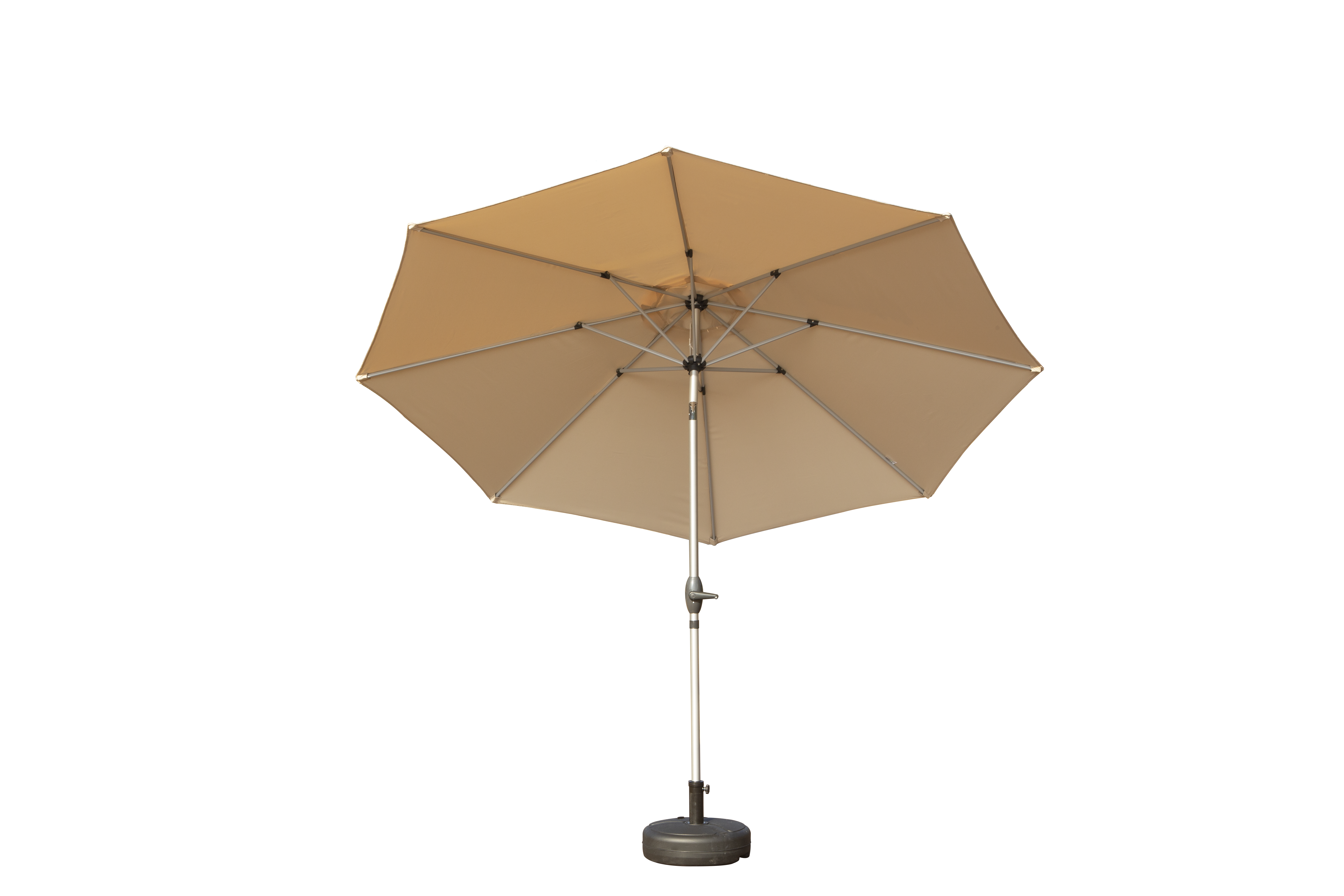 Sombrilla de patio de 10 pies, inclinación y manivela, protección UV, beige