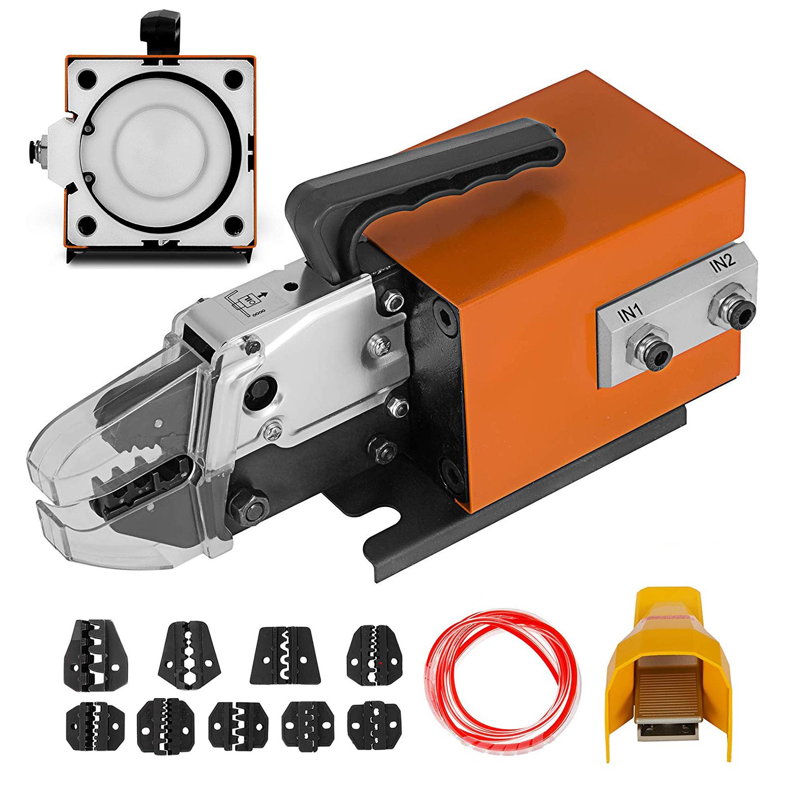 Herramienta de crimpado neumática Am-10, hasta 16mm², con 10 juegos de troqueles.