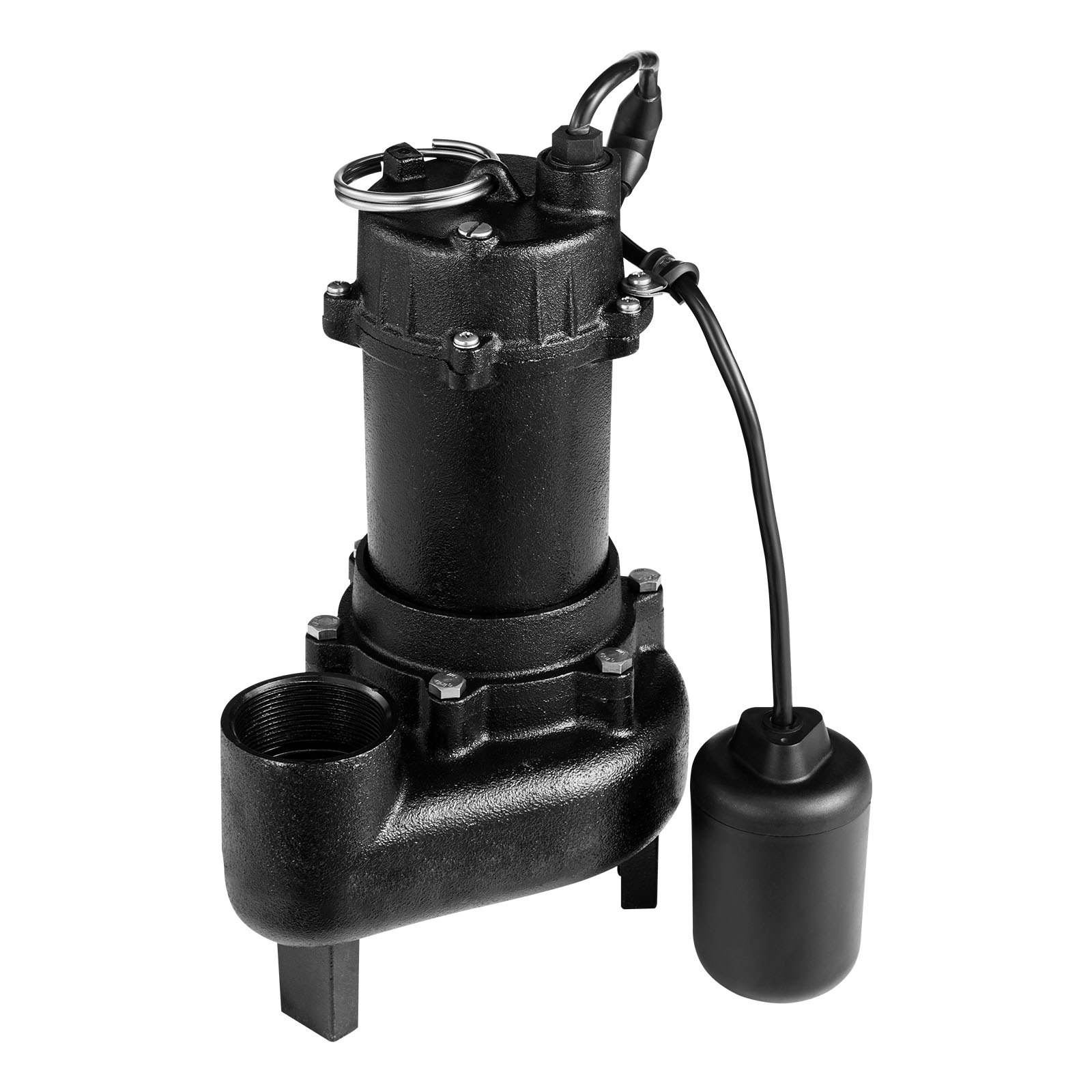 Bomba sumergible para aguas residuales, 1/2 HP, 6000 GPH, hierro fundido, 25 pies.