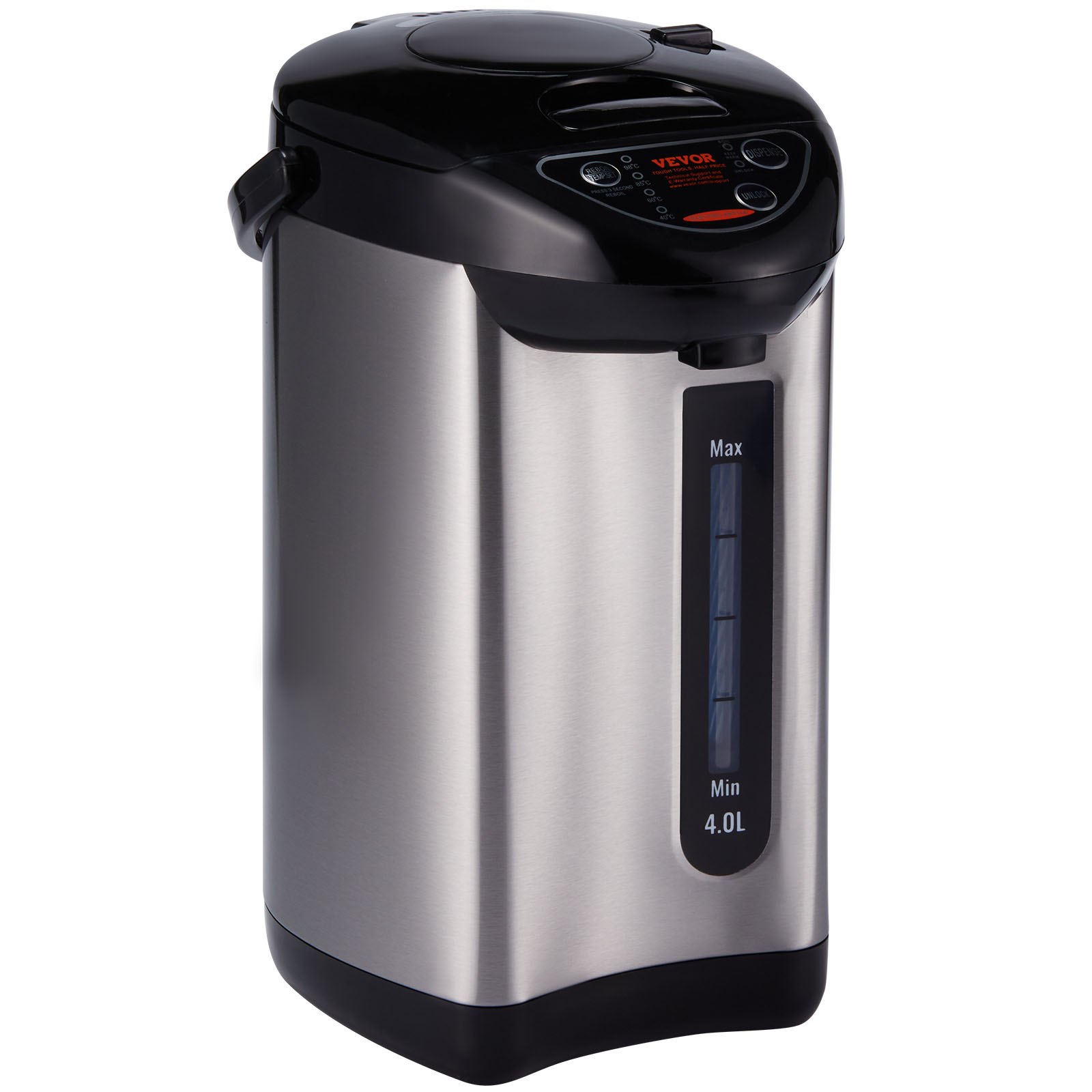Dispensador de agua caliente, 4 temperaturas, acero inoxidable 304, 4 L / 135 oz.