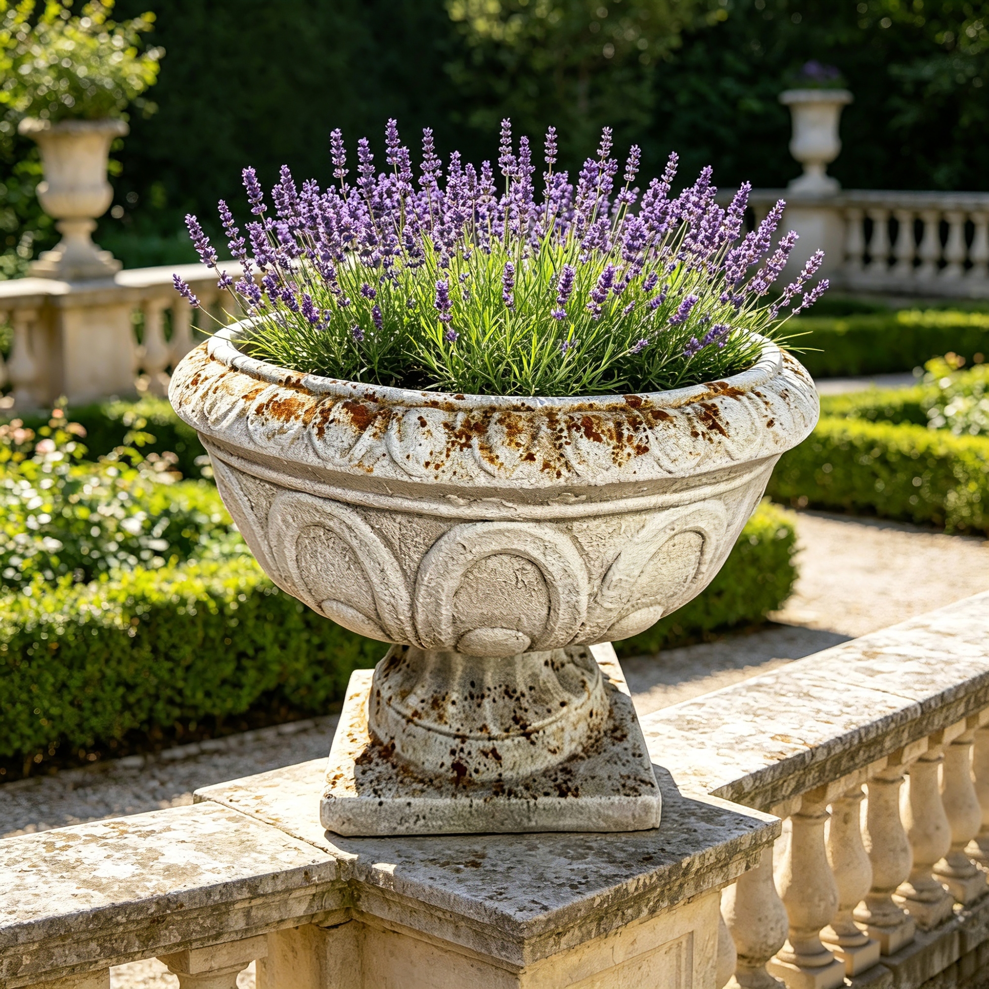 Maceta de jardín MGO, decoración con acabado óxido, 17.71 L x 17.71 An x 14.5 Al