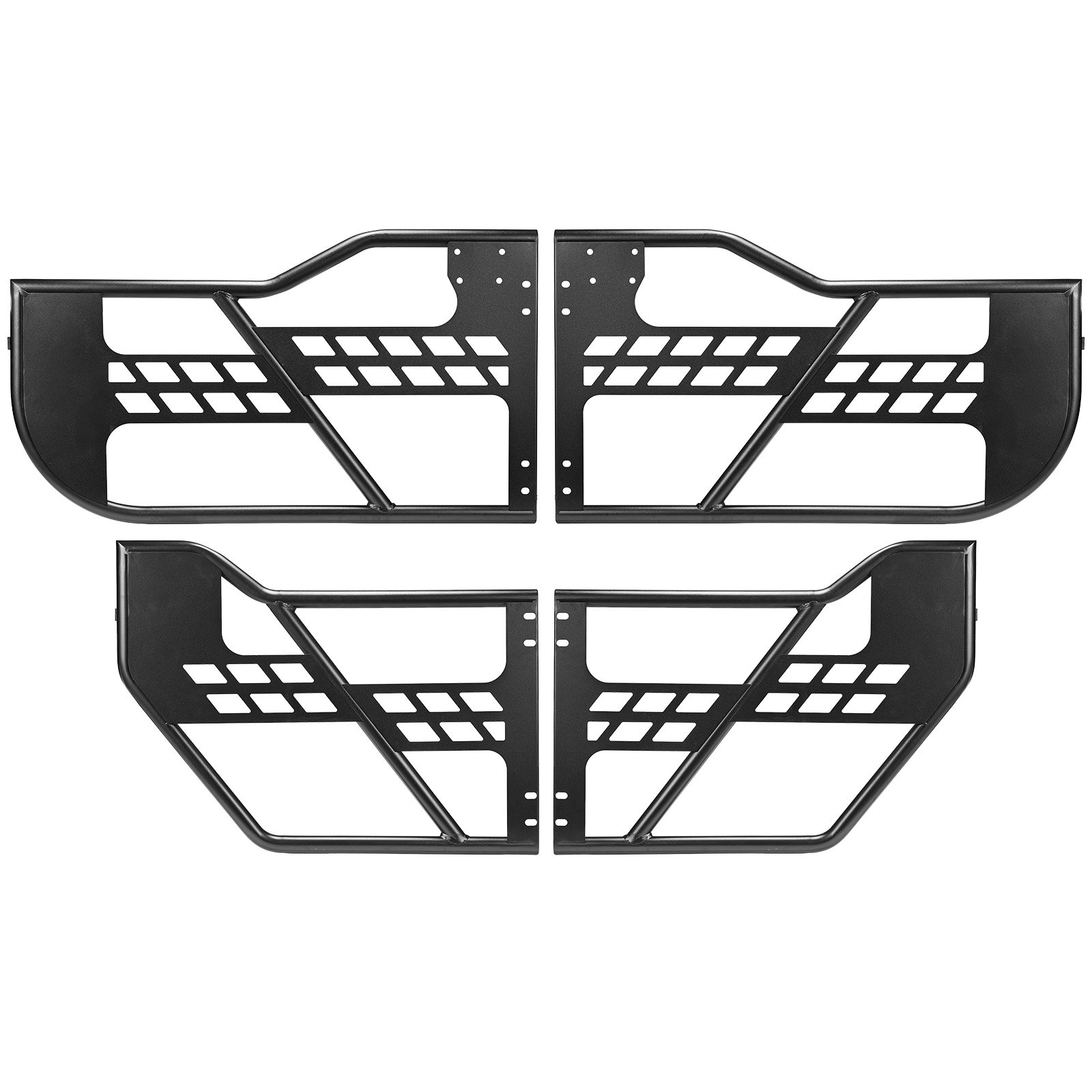 J Eep Tube Doors, 4-Door, Compatible With 2007-2018 J Eep Wrangler JK JKU Unlimited, Steel Off Road Front & Rear Tubular Half Doors With DOT Certified Side View Mirrors, Storage Bag & Rubber Pads