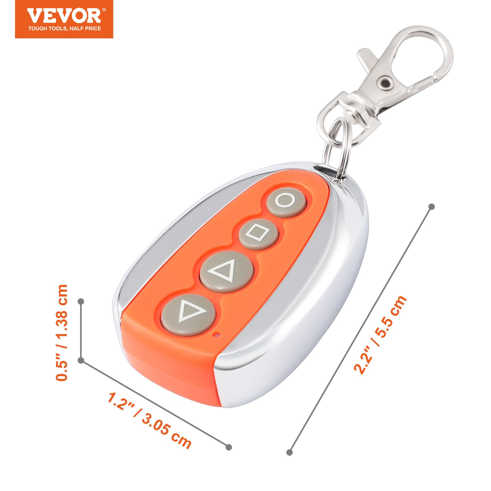 Control remoto para portón deslizante, 4 botones, alcance 131 pies
