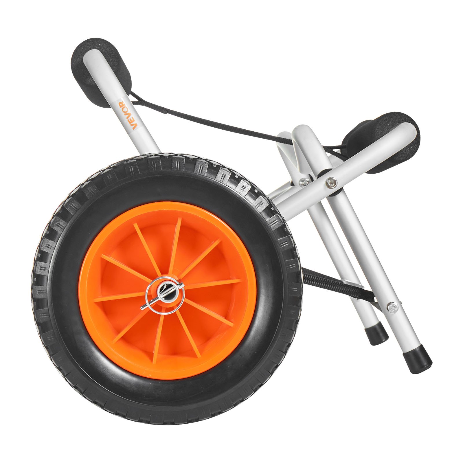 Kayak Cart, 250 Lbs Load Capacity, Foldable Kayak Trolley With 10-inch Solid Rubber Tires & 1 Ratchet Strap, Paddle Board Trolley For Carrying Kayaks, Canoes, Paddleboards, Float Mats, Jon Boats