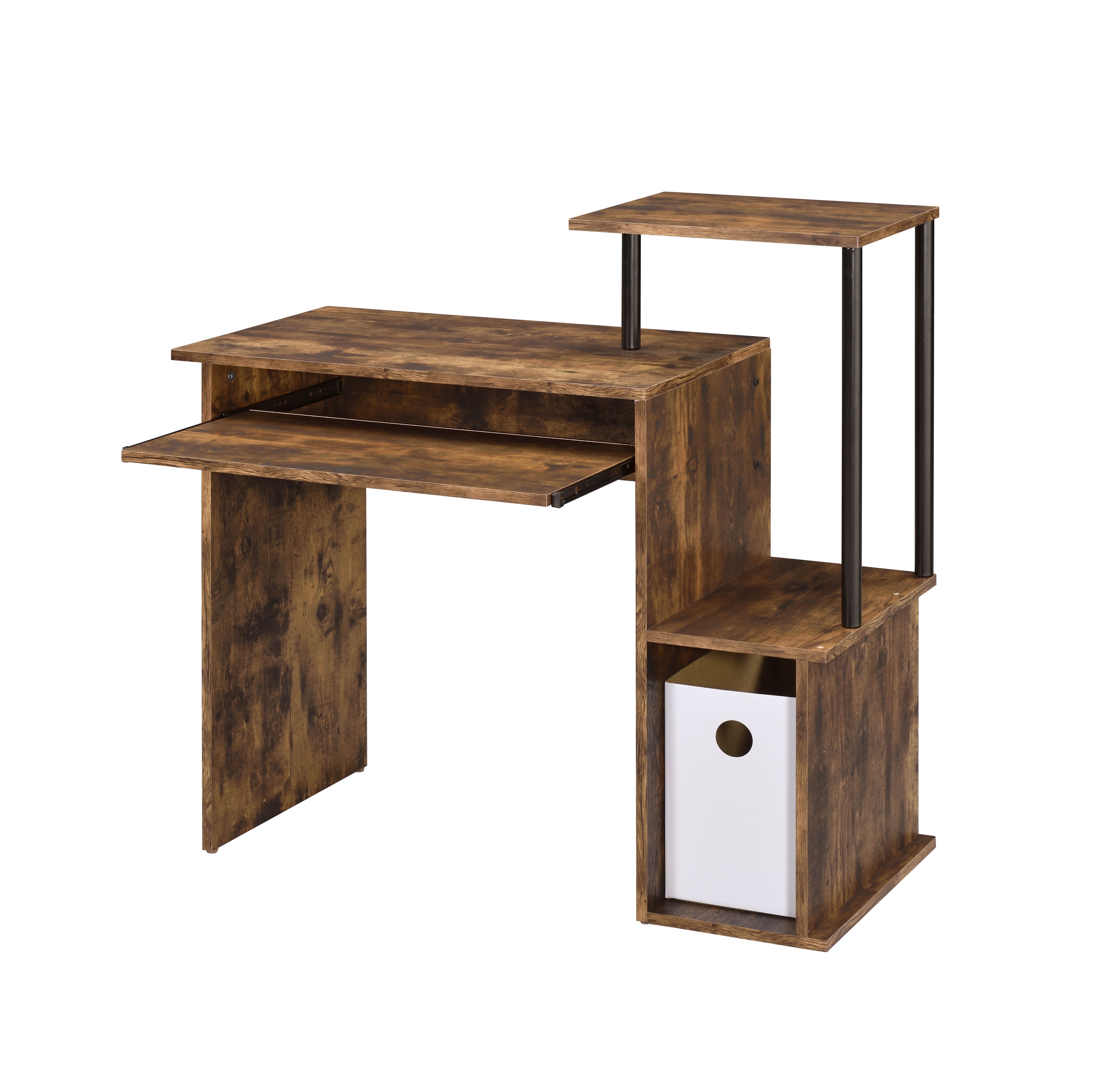 Lyphre Weathered Oak & Black Finish Computer Desk