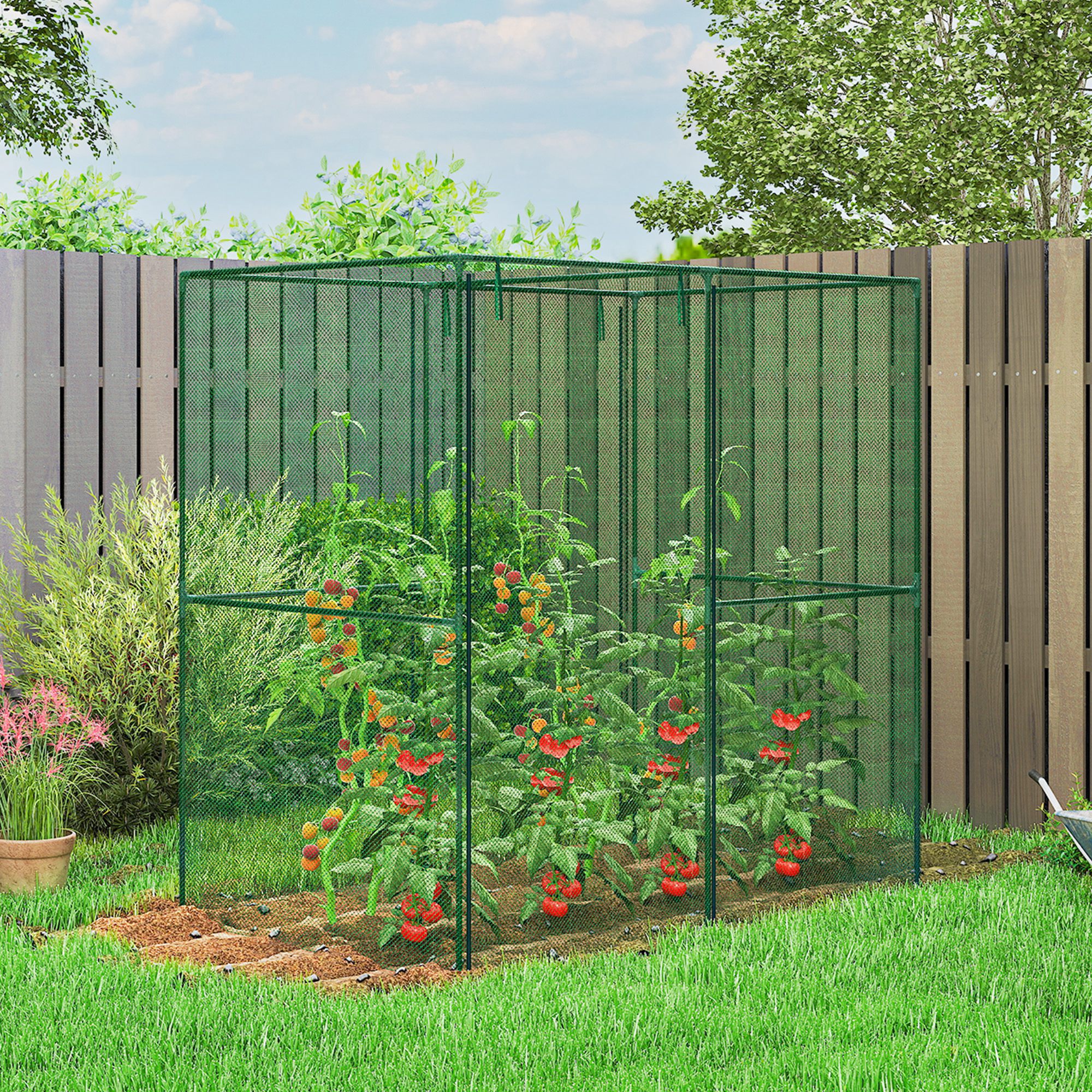 Jaula de cultivo de 6x4x6 pies, tienda de protección para plantas con cremallera