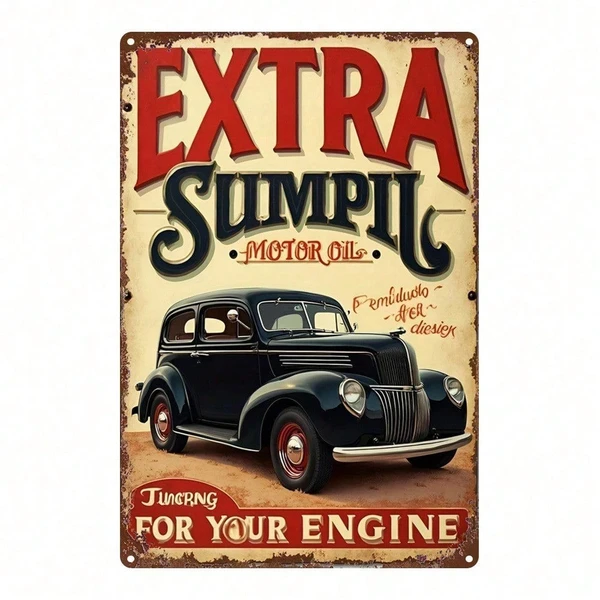 CIFbuy Placa de metal vintage de 8x12 pulgadas, letrero publicitario de coche retro