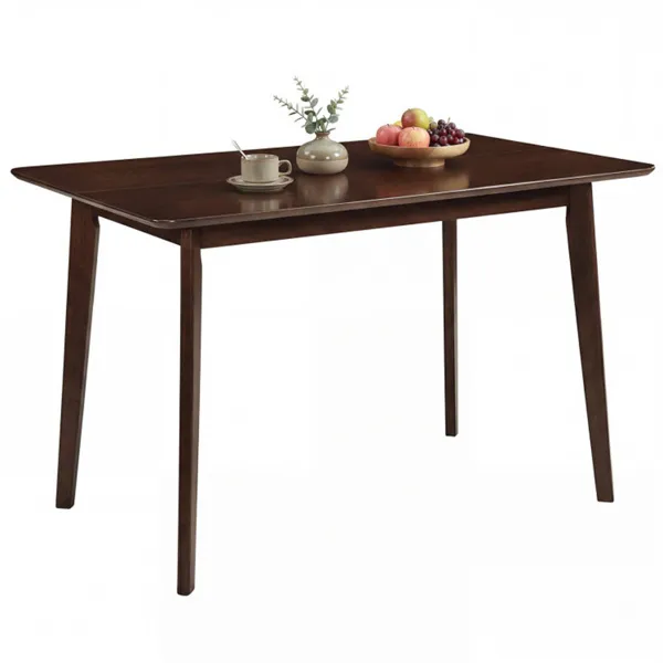 47" Walnut Dining Table For 4-6 People, Rubber Wood Legs Kitchen Table With Smooth Veneered Top