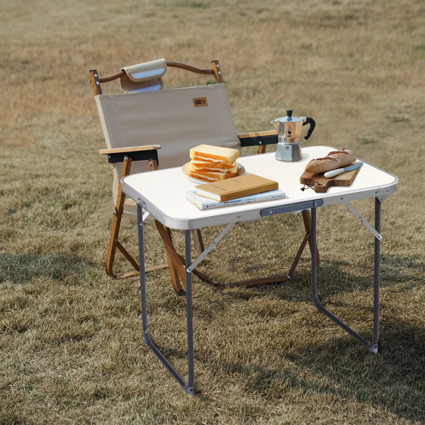 2.3 Feet, Silver Color, Outdoor Folding Table, Aluminum Alloy, Rectangular Shape, 30 Kilograms