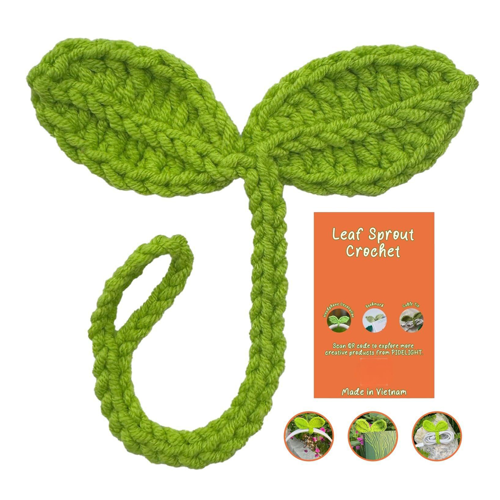Accesorio de ganchillo con forma de hoja, multifuncional, marcapáginas y sujetacables
